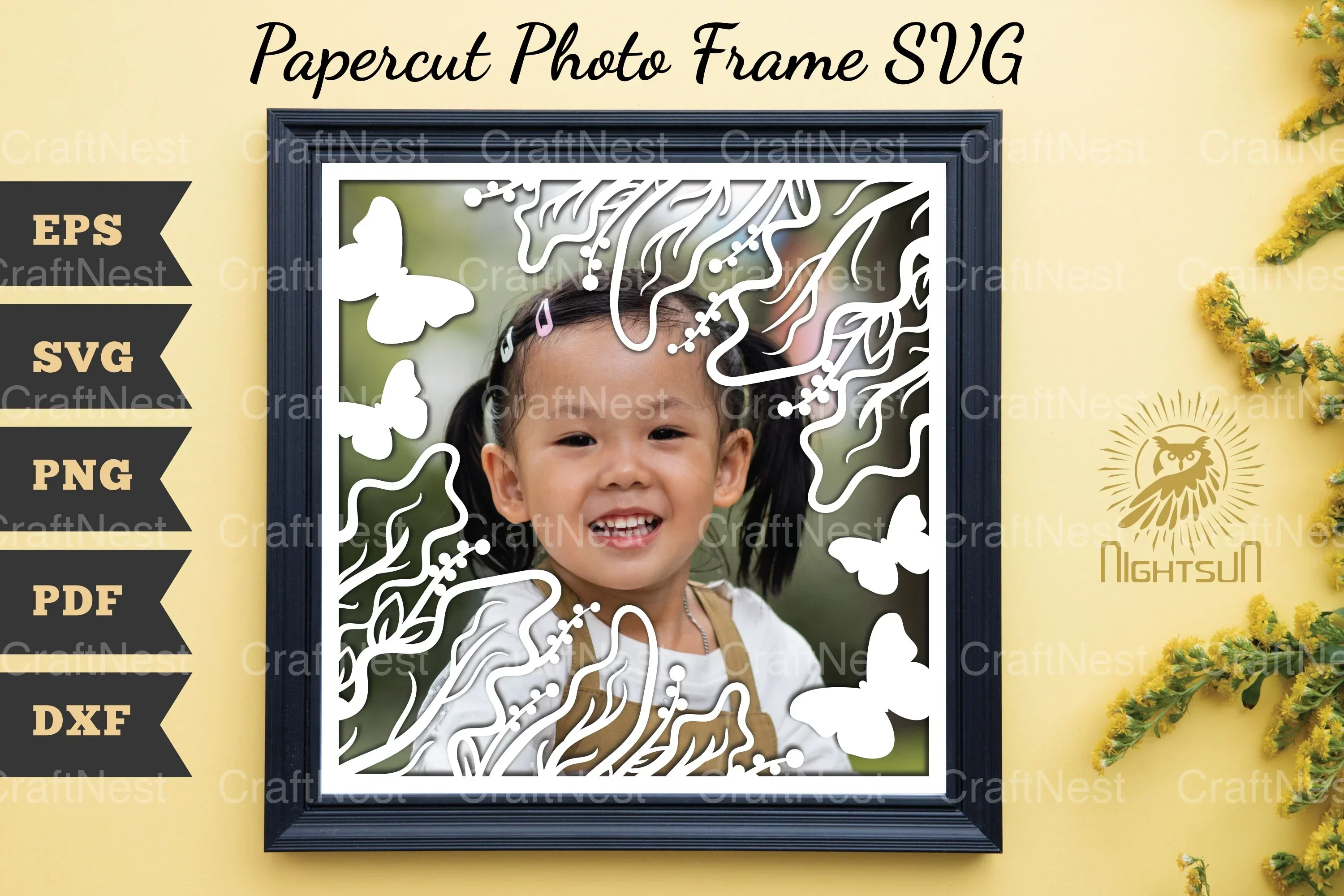Beautiful Floral Photo Frame Papercut SVG Bundle