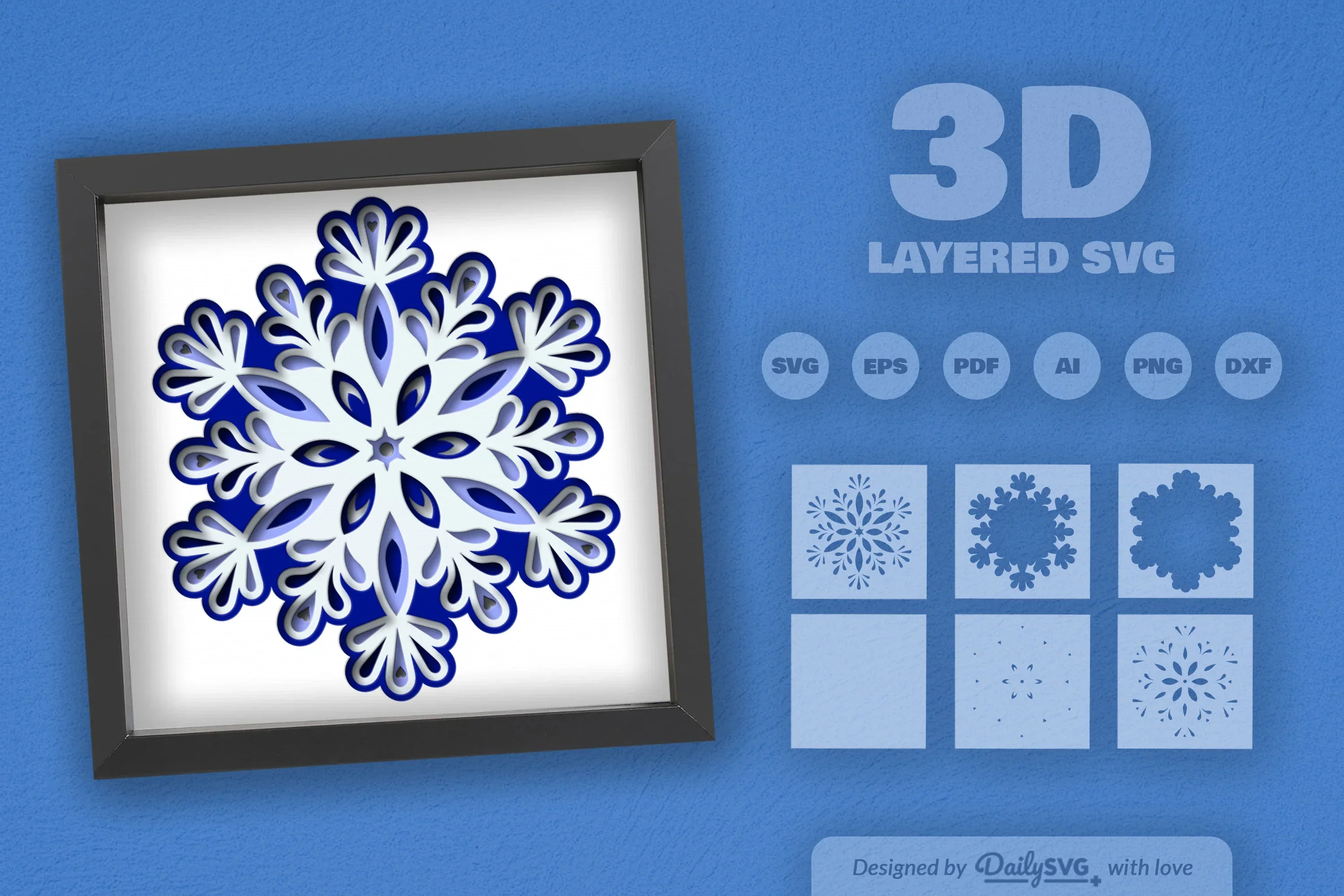 Beauty Snowflake Mandala Papercut SVG Bundle - Image 2