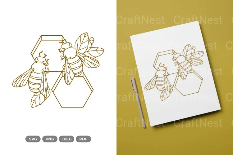 Bee and Honeycomb SVG Bundle