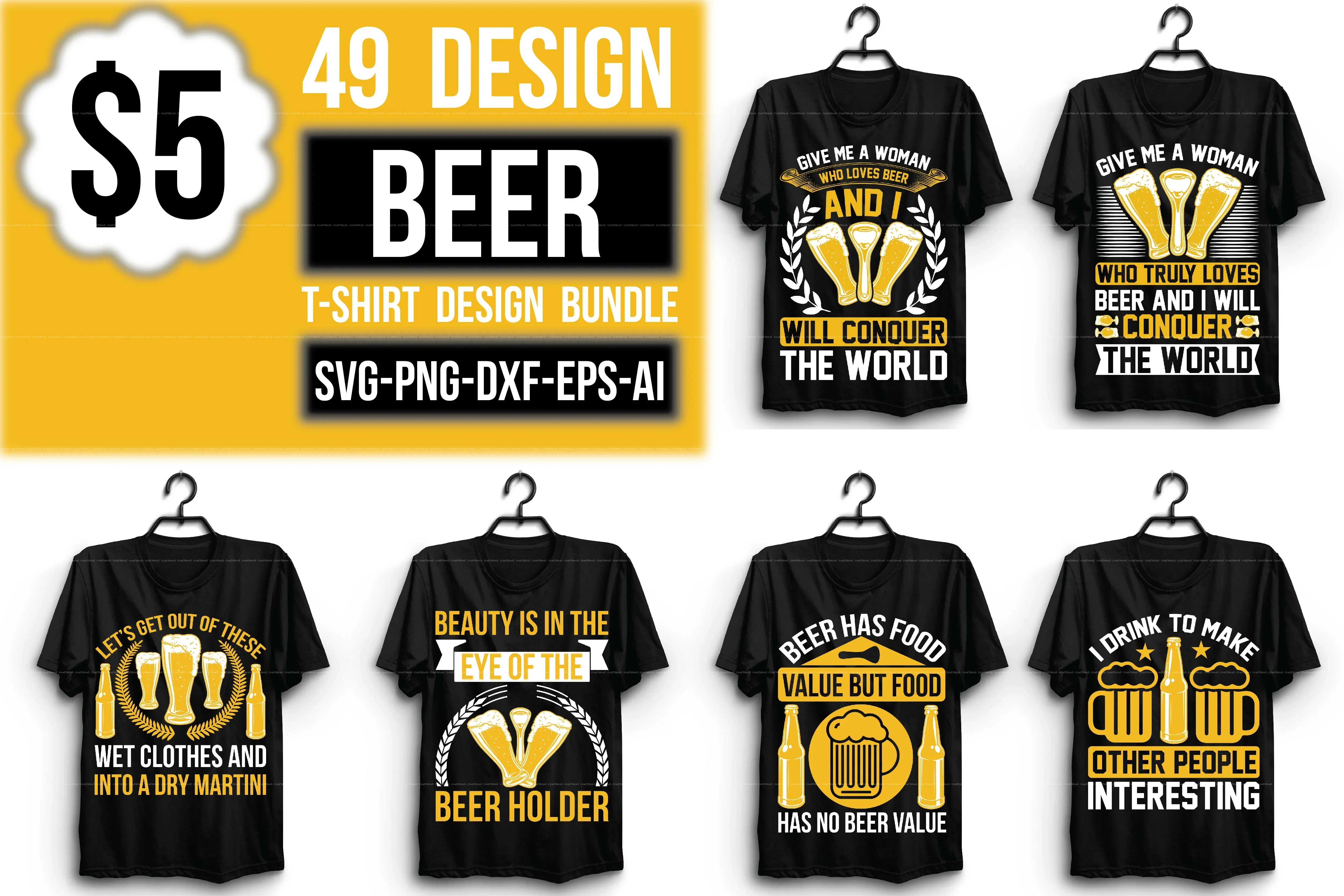 Beer T-Shirt Design SVG Bundle