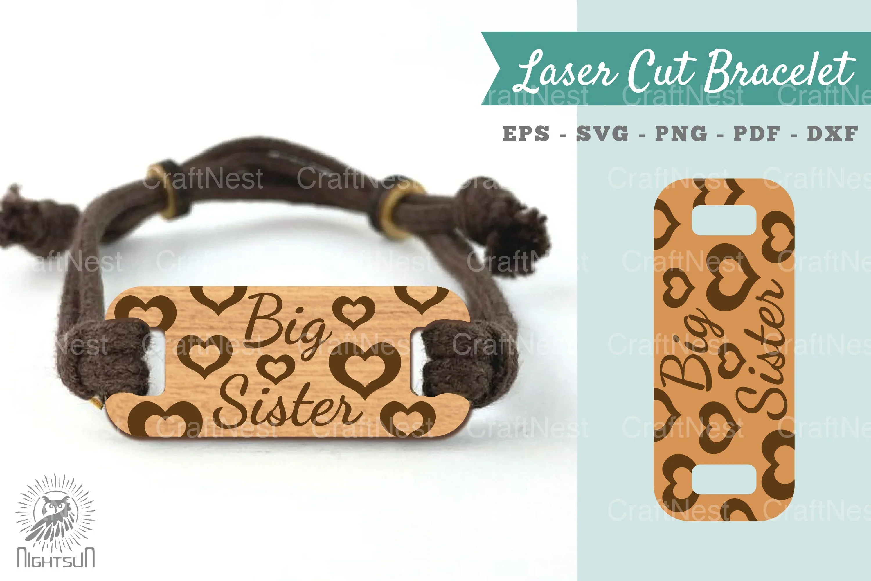 Big Sister Cut Bracelet Clipart Bundle