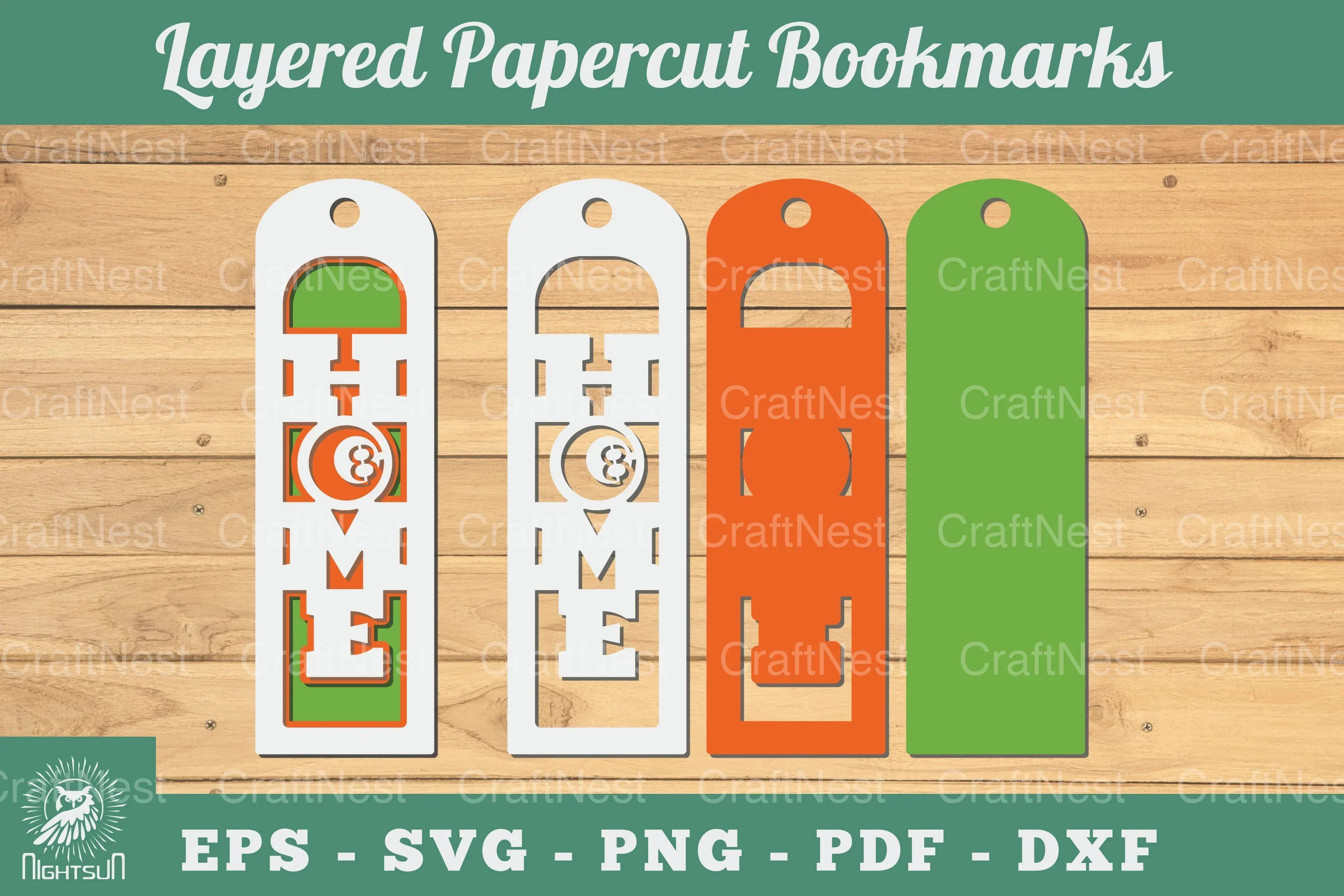 Billiard Ball Home 3D Papercut Bookmarks Bundle