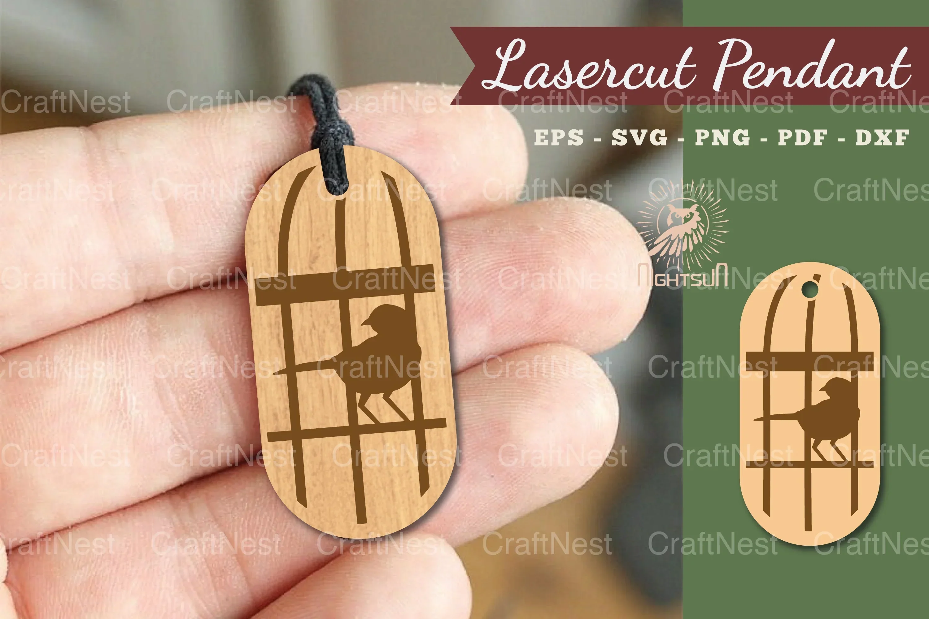 Bird Lasercut Pendant Design Bundle