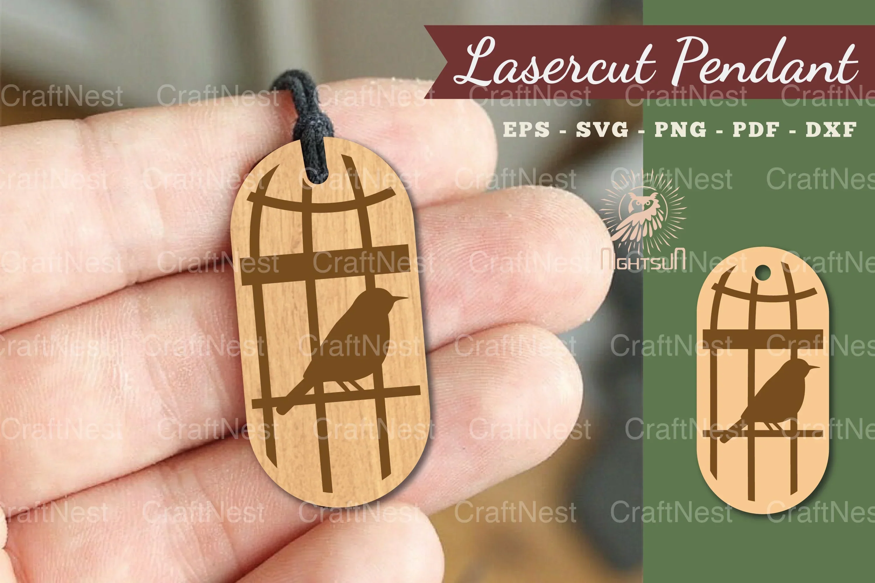 Bird Lasercut Pendant Design Bundle
