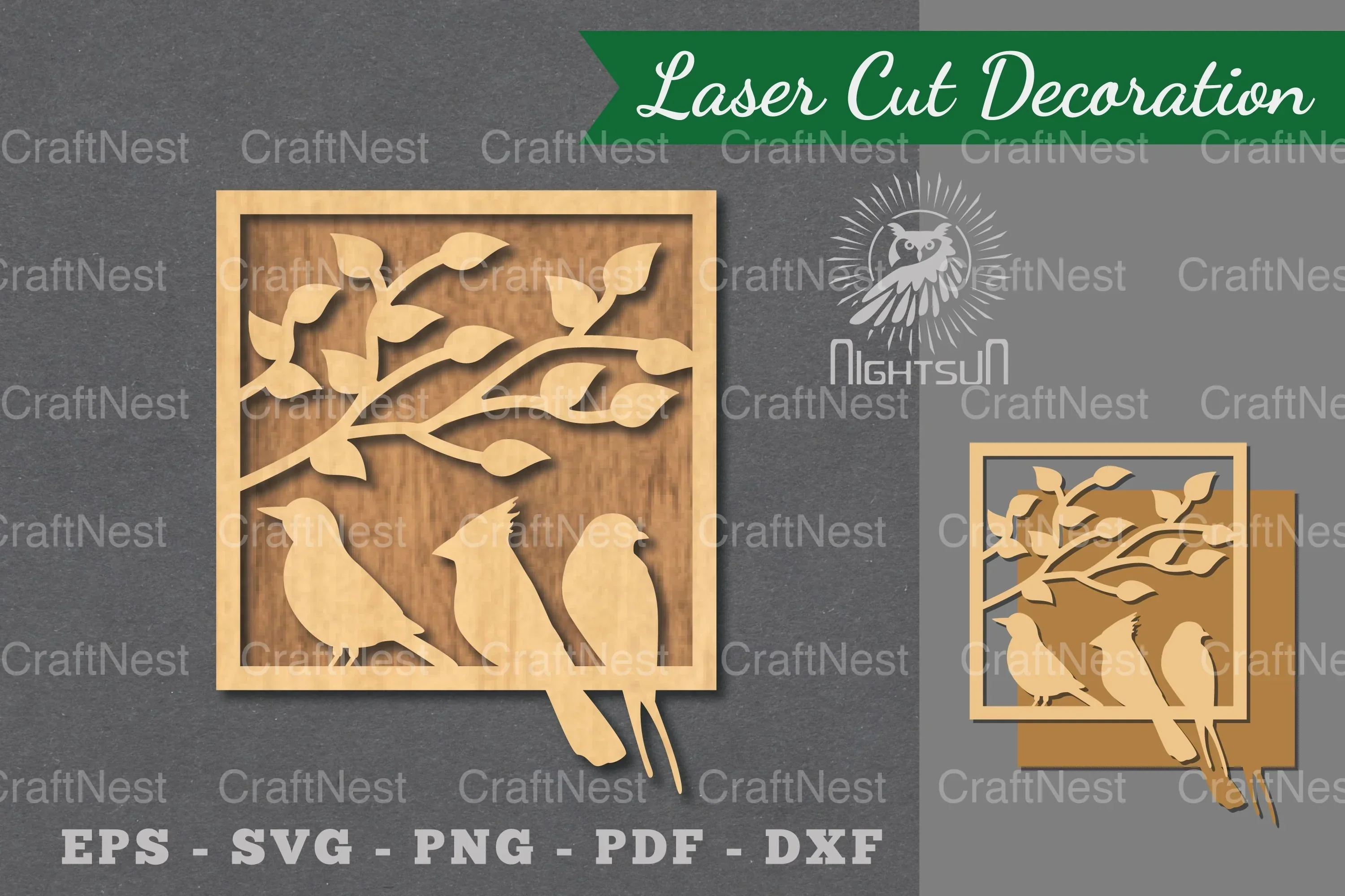 Birds Laser Cut Decoration Clipart Bundle