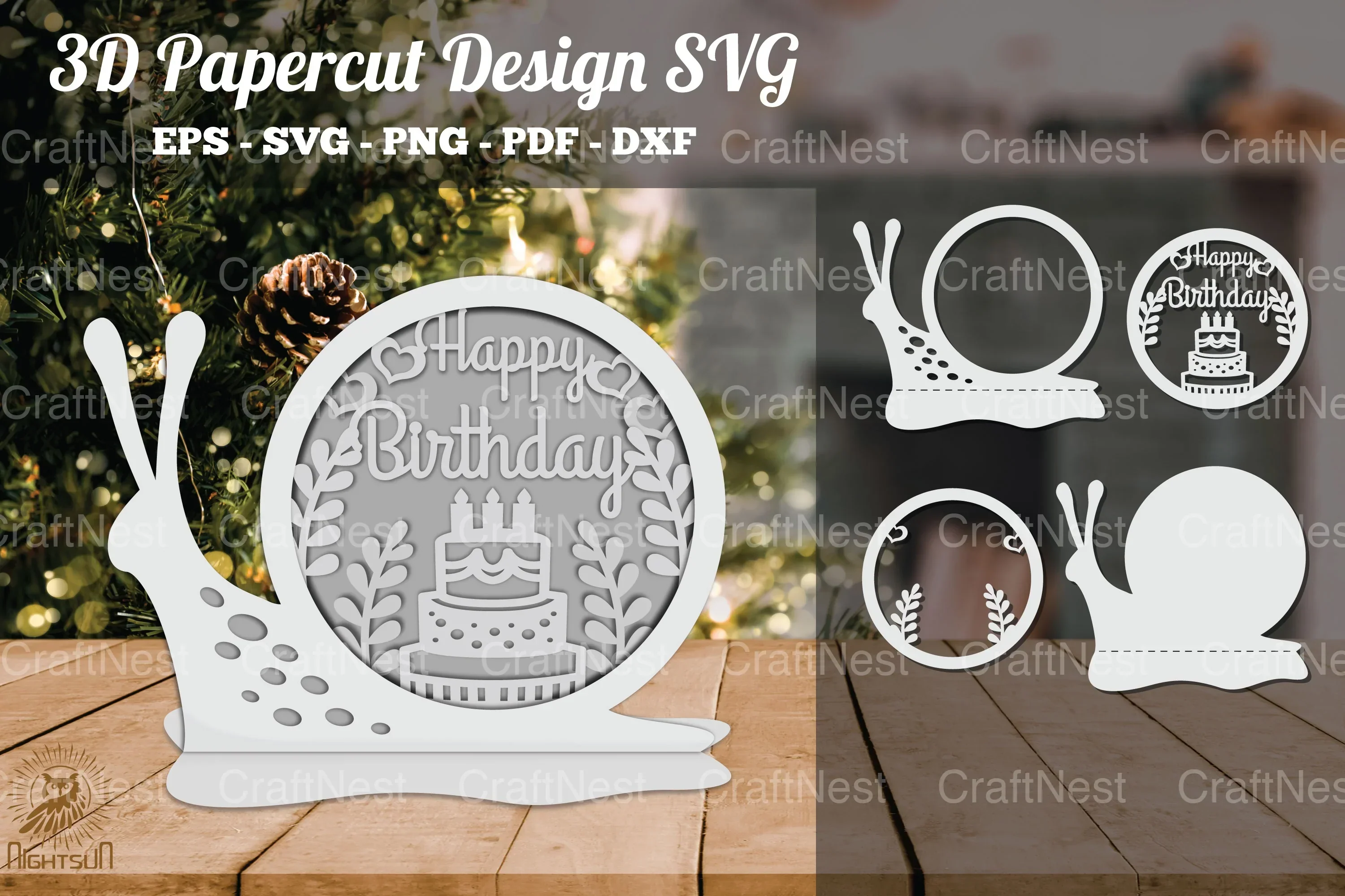 Birthday 3D Papercut Design Clipart Bundle