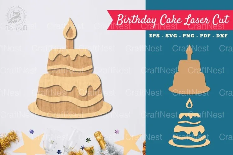 Birthday Cake Laser Cut Decoration SVG Bundle