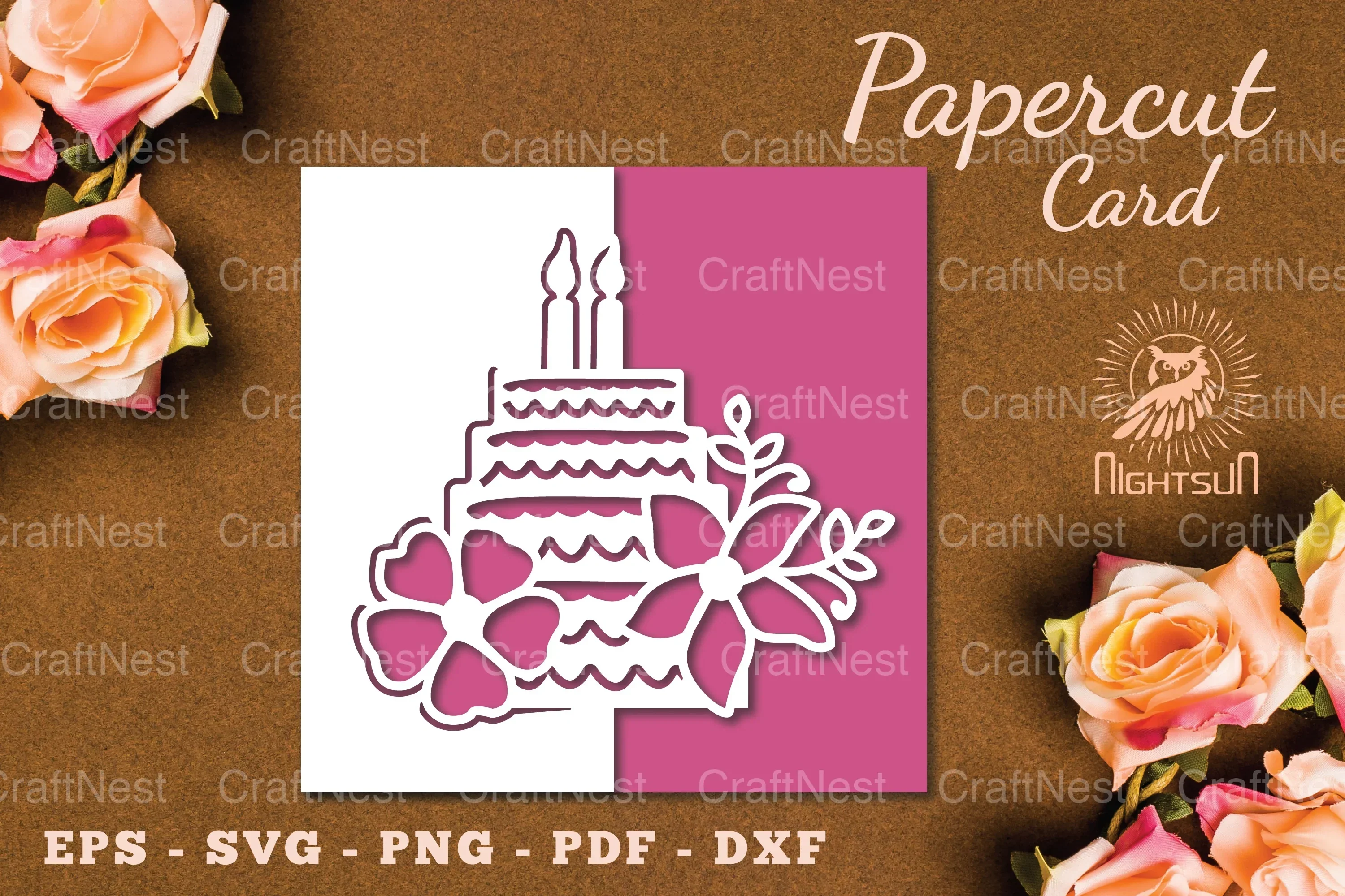 Birthday Cake Papercut Card SVG Bundle