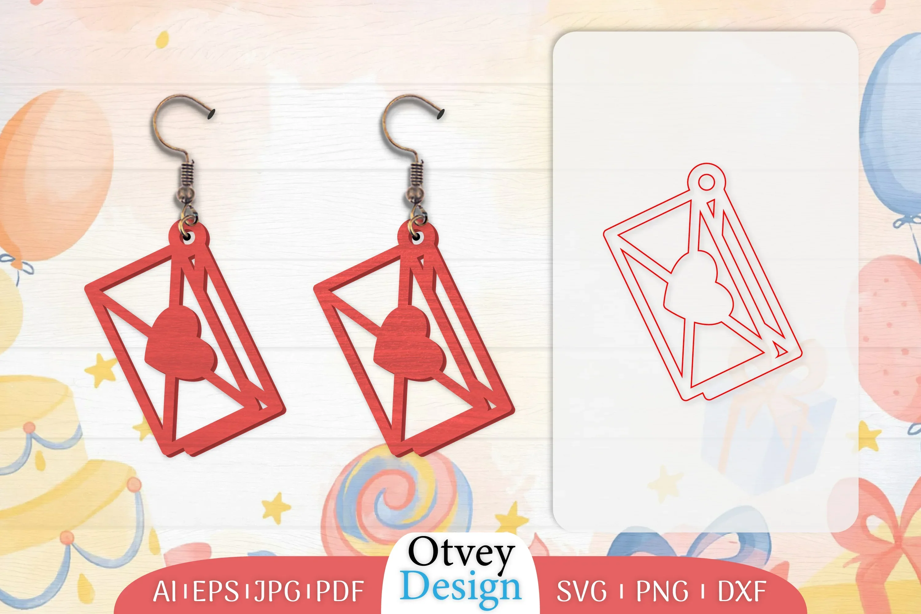 Birthday Earrings Lasercut SVG Bundle