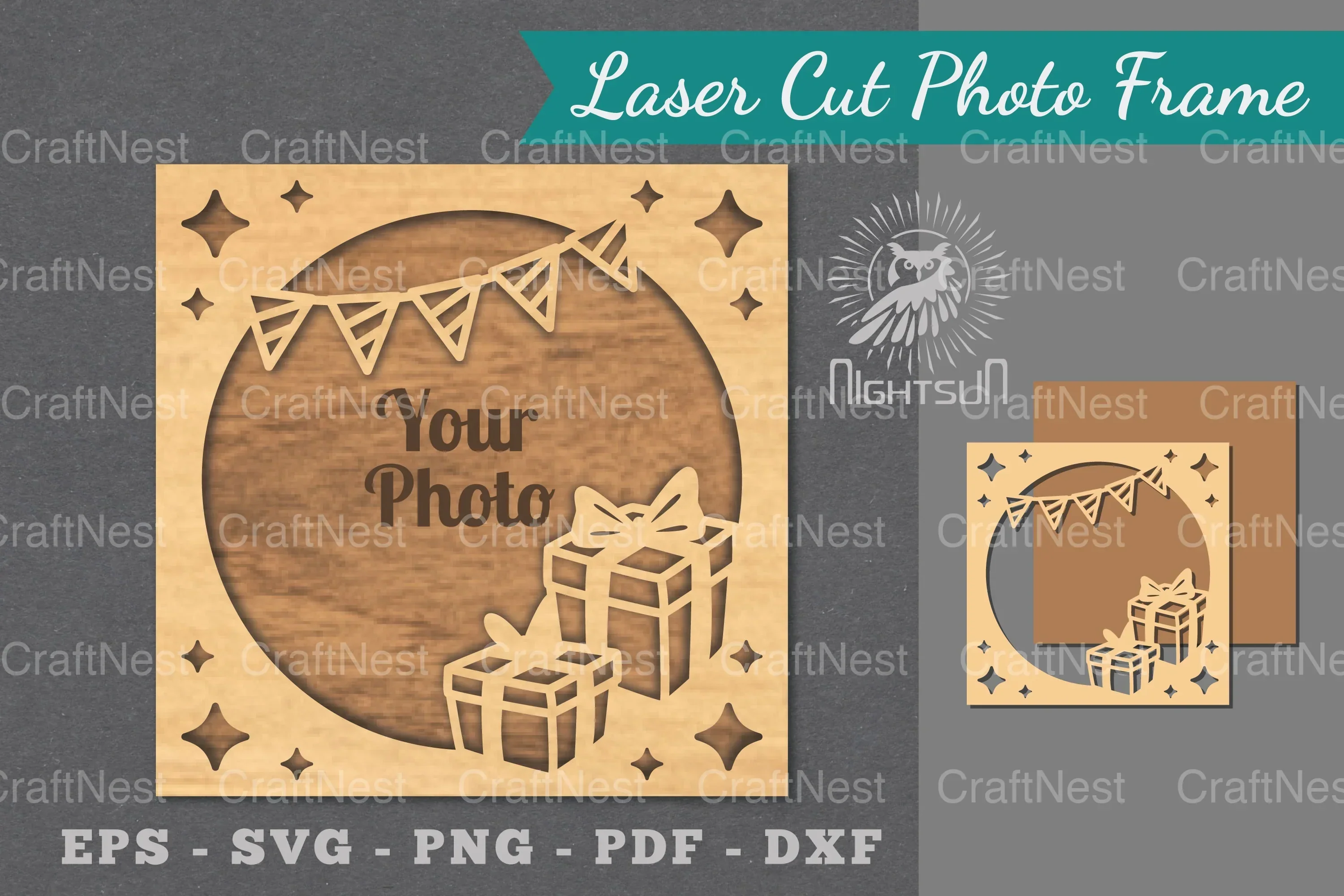 Birthday Laser Cut Photo Frame Clipart Bundle