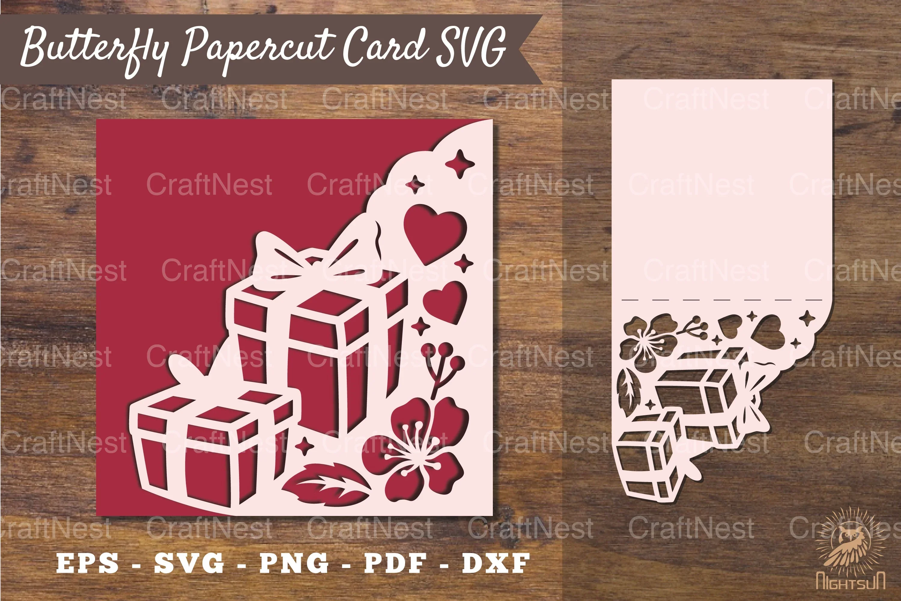 Birthday Papercut Card Template SVG - Clipart Bundle