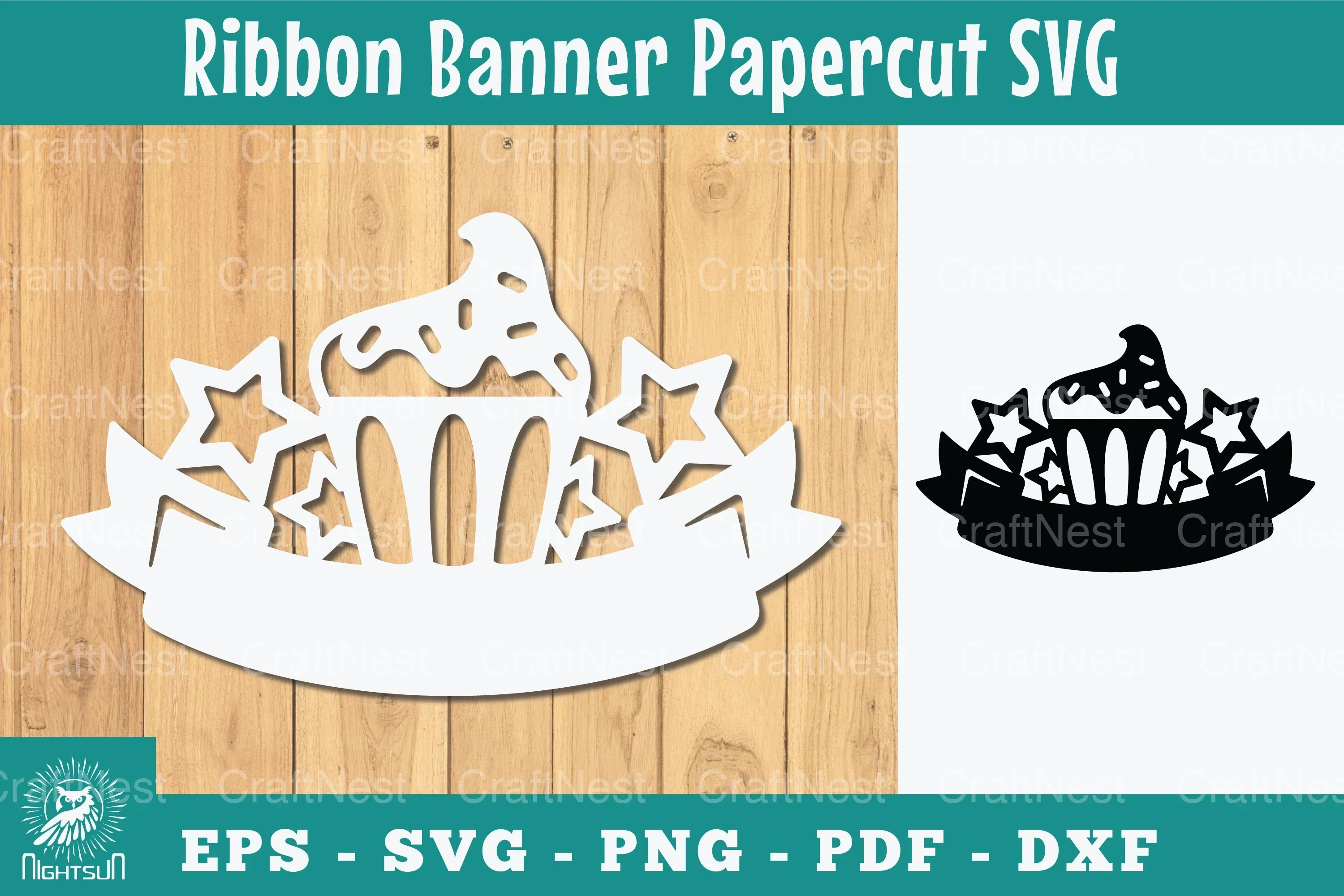 Birthday Ribbon Banner Papercut SVG Bundle