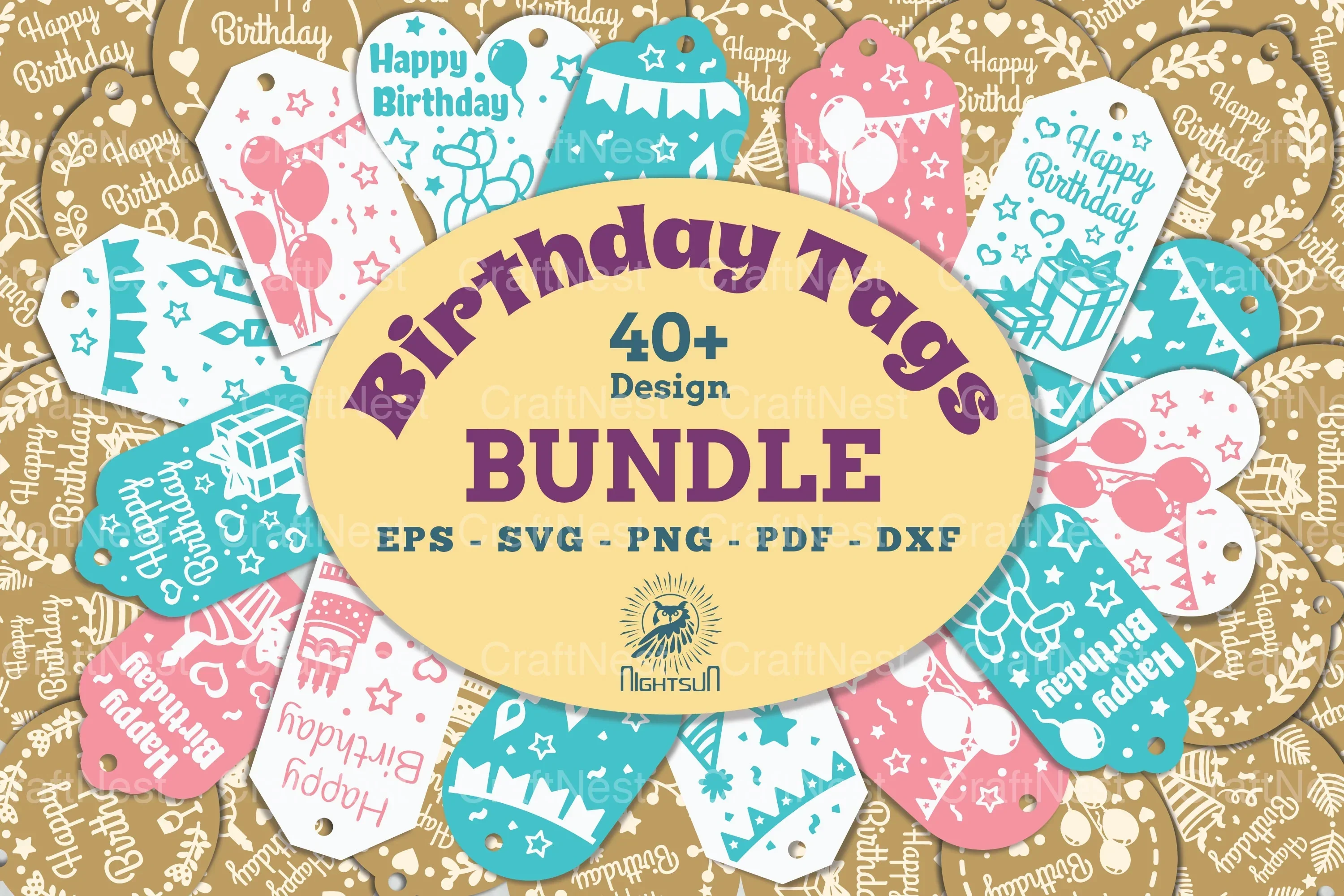 Birthday Tags Clipart Bundle