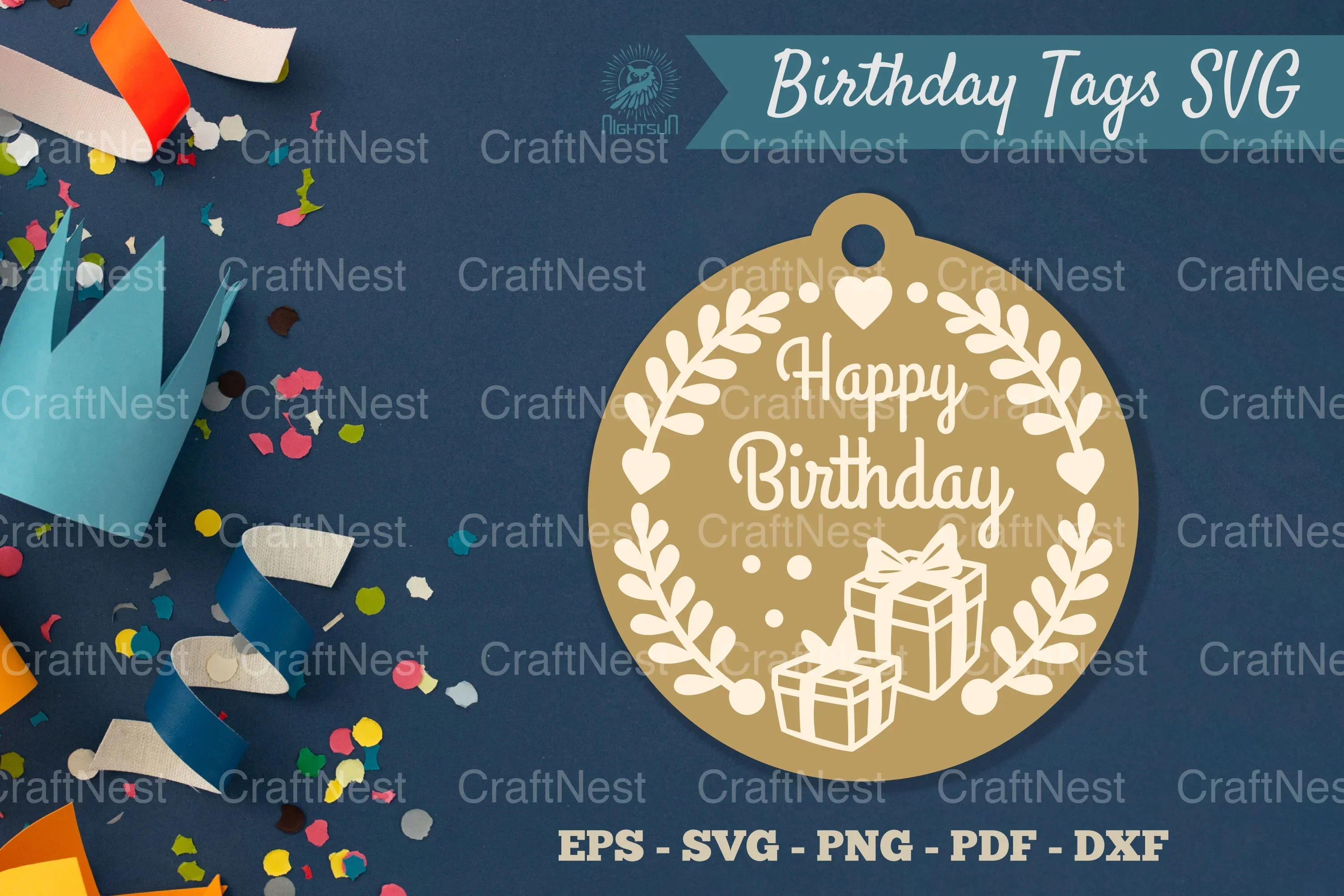 Birthday Tags Round SVG Bundle