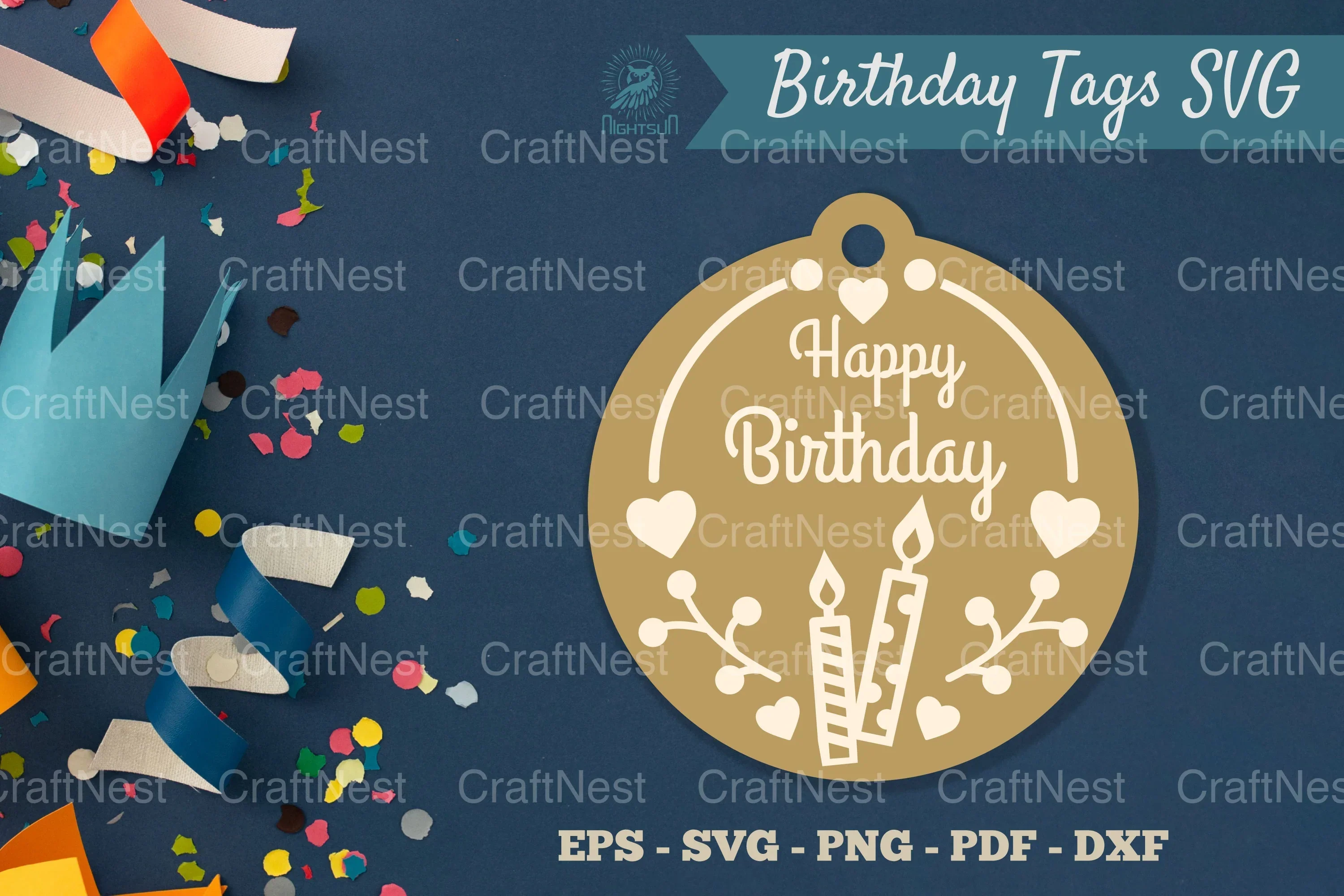 Birthday Tags Round SVG Bundle