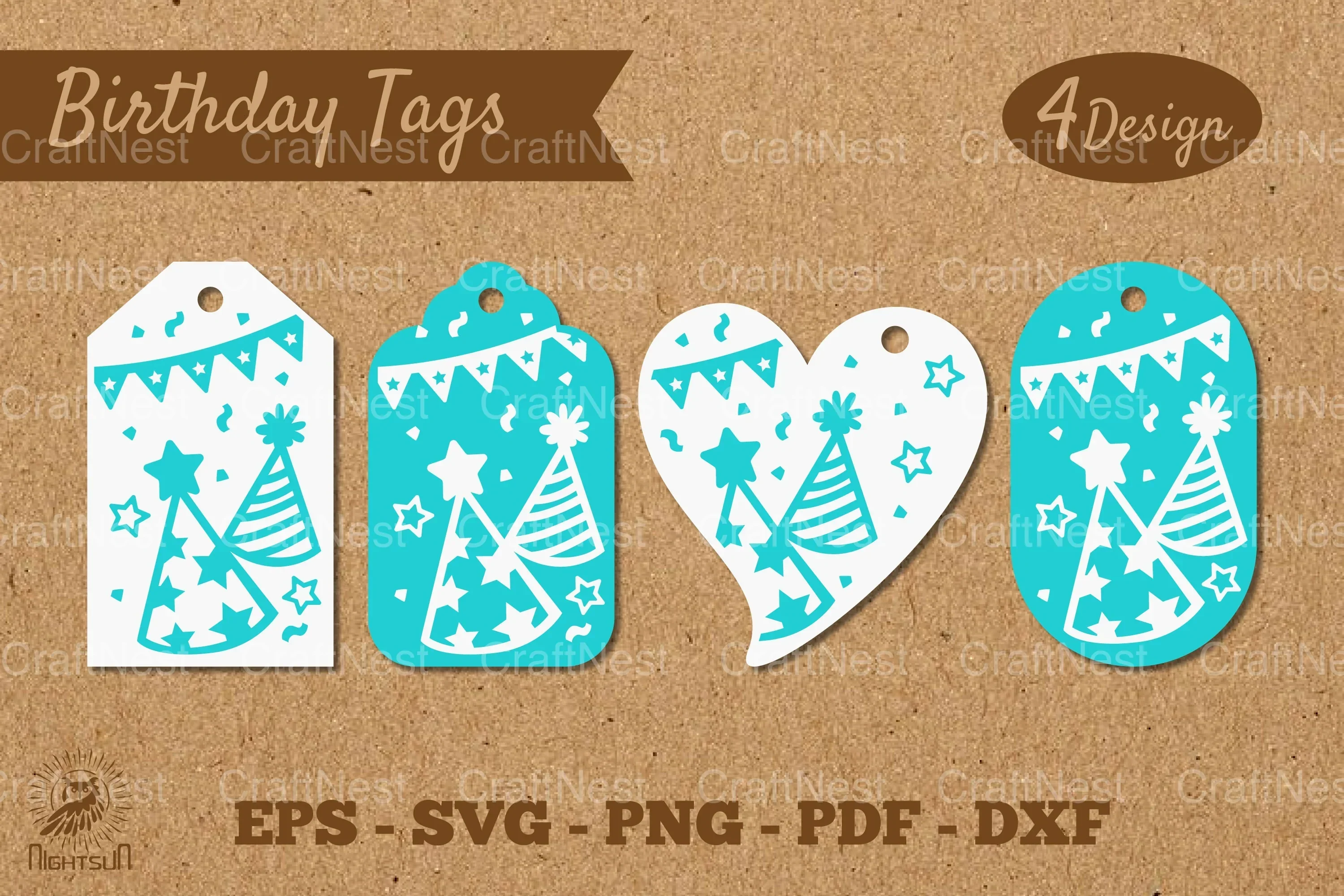 Birthday Tags Template Clipart Bundle