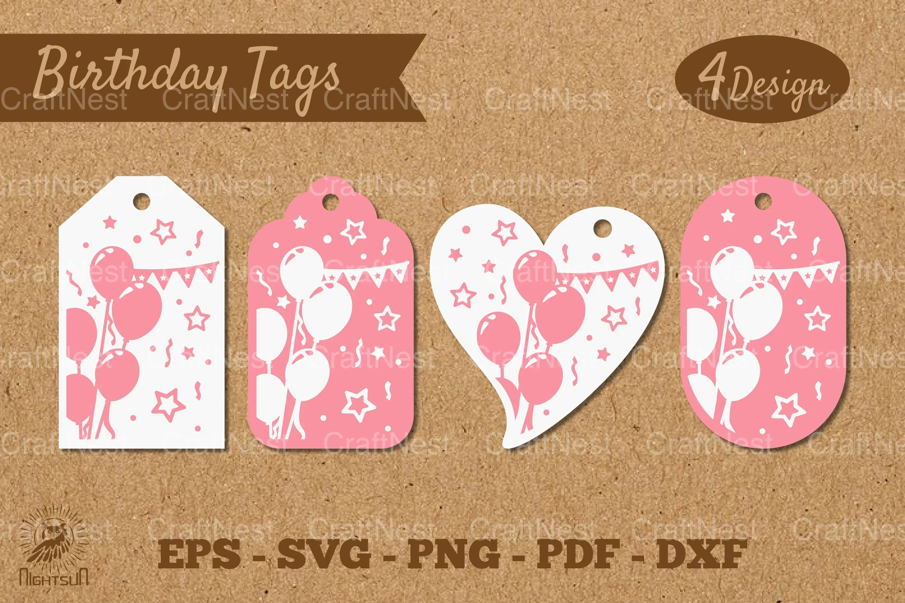 Birthday Tags Template SVG Bundle
