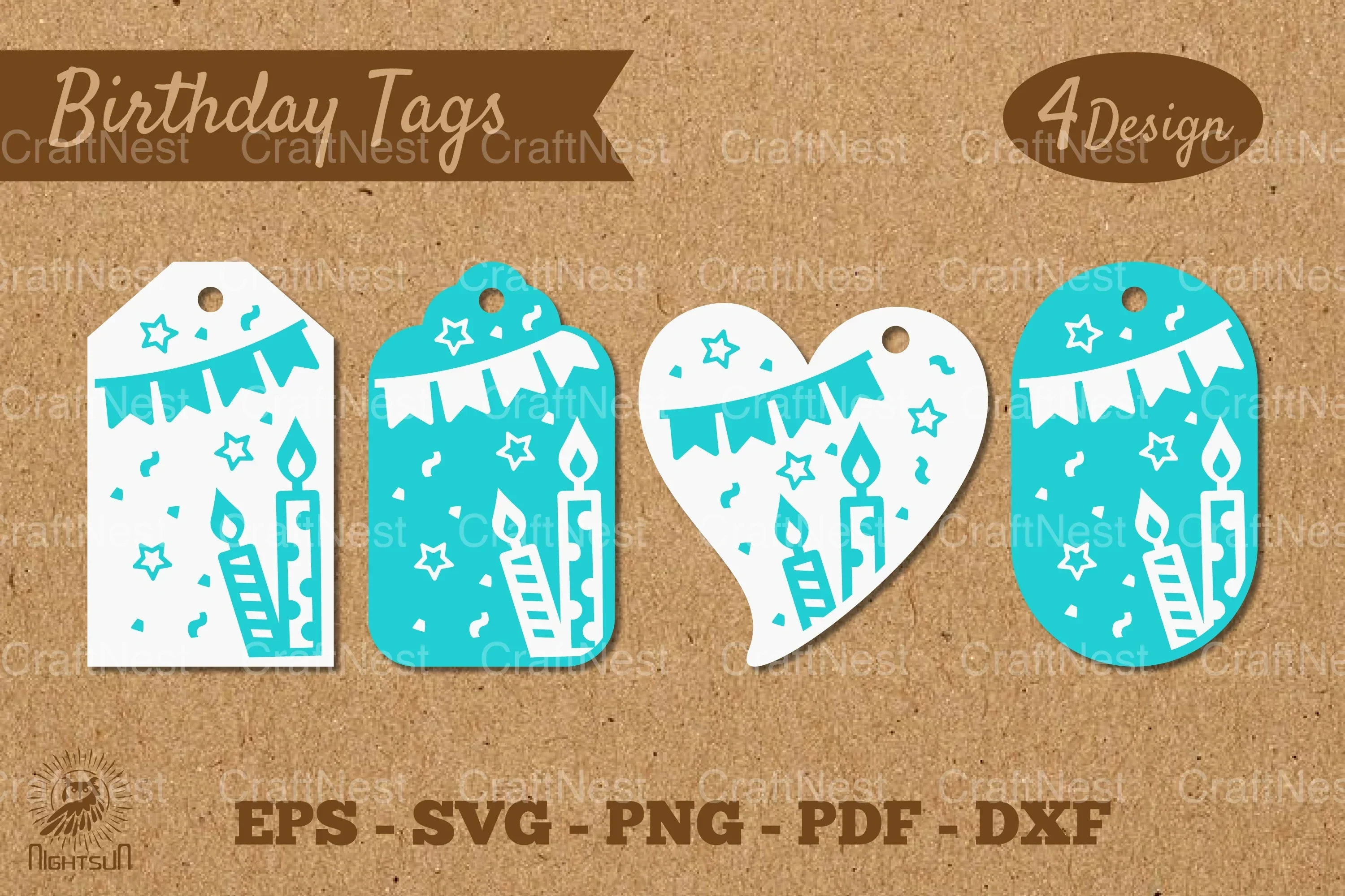 Birthday Tags Template SVG Bundle