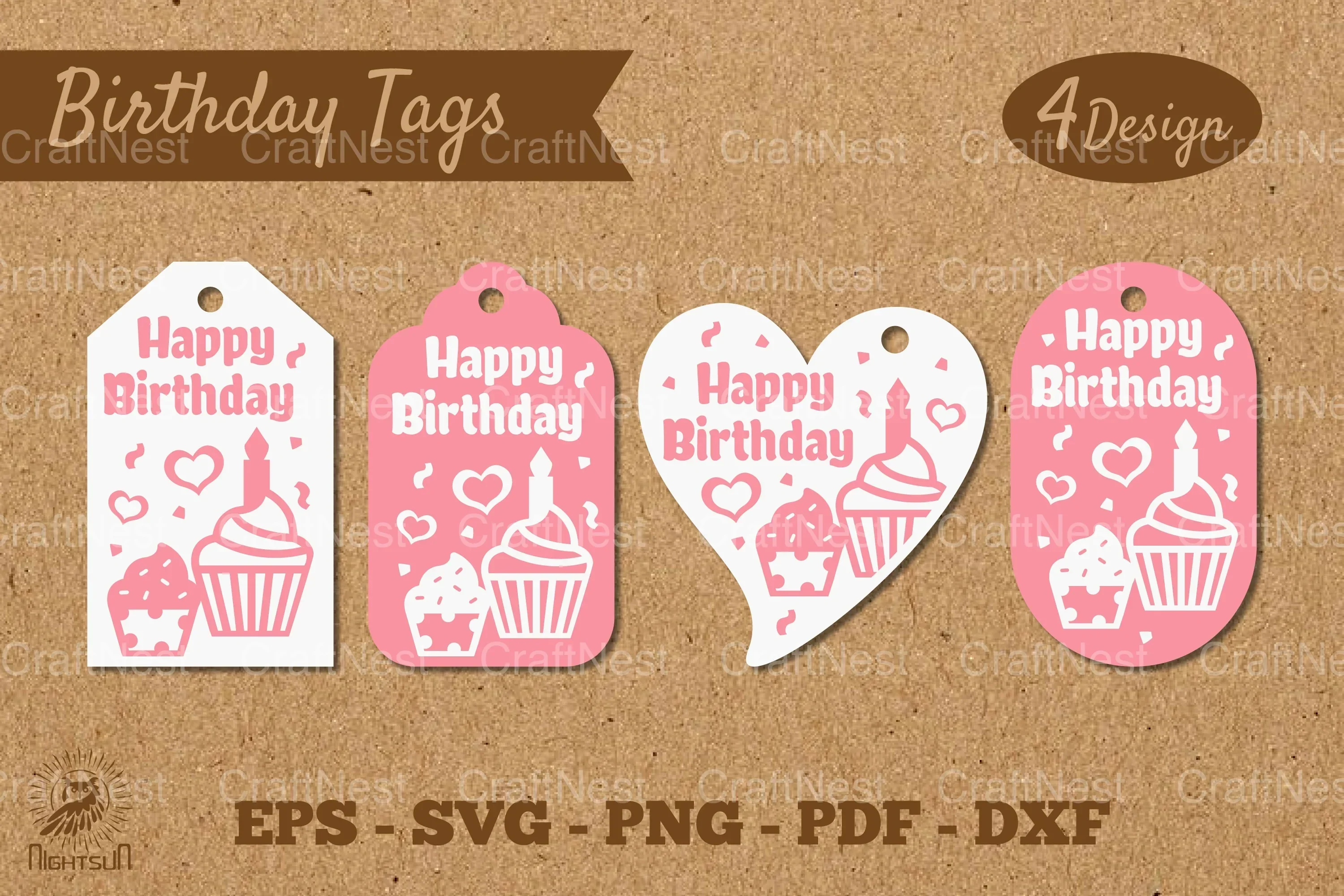 Birthday Tags Template SVG Bundle