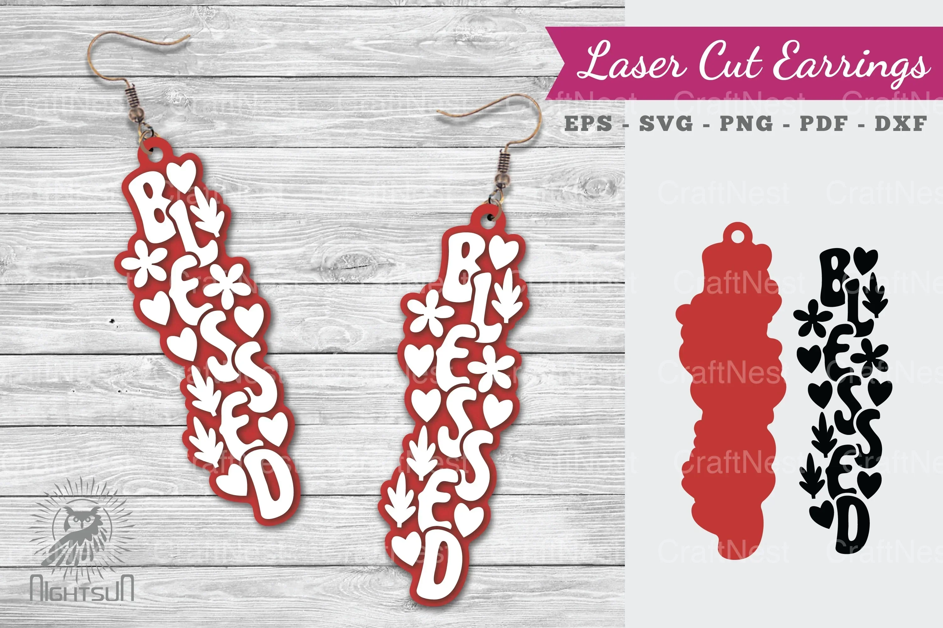 Blessed Lasercut Earrings SVG Design Bundle