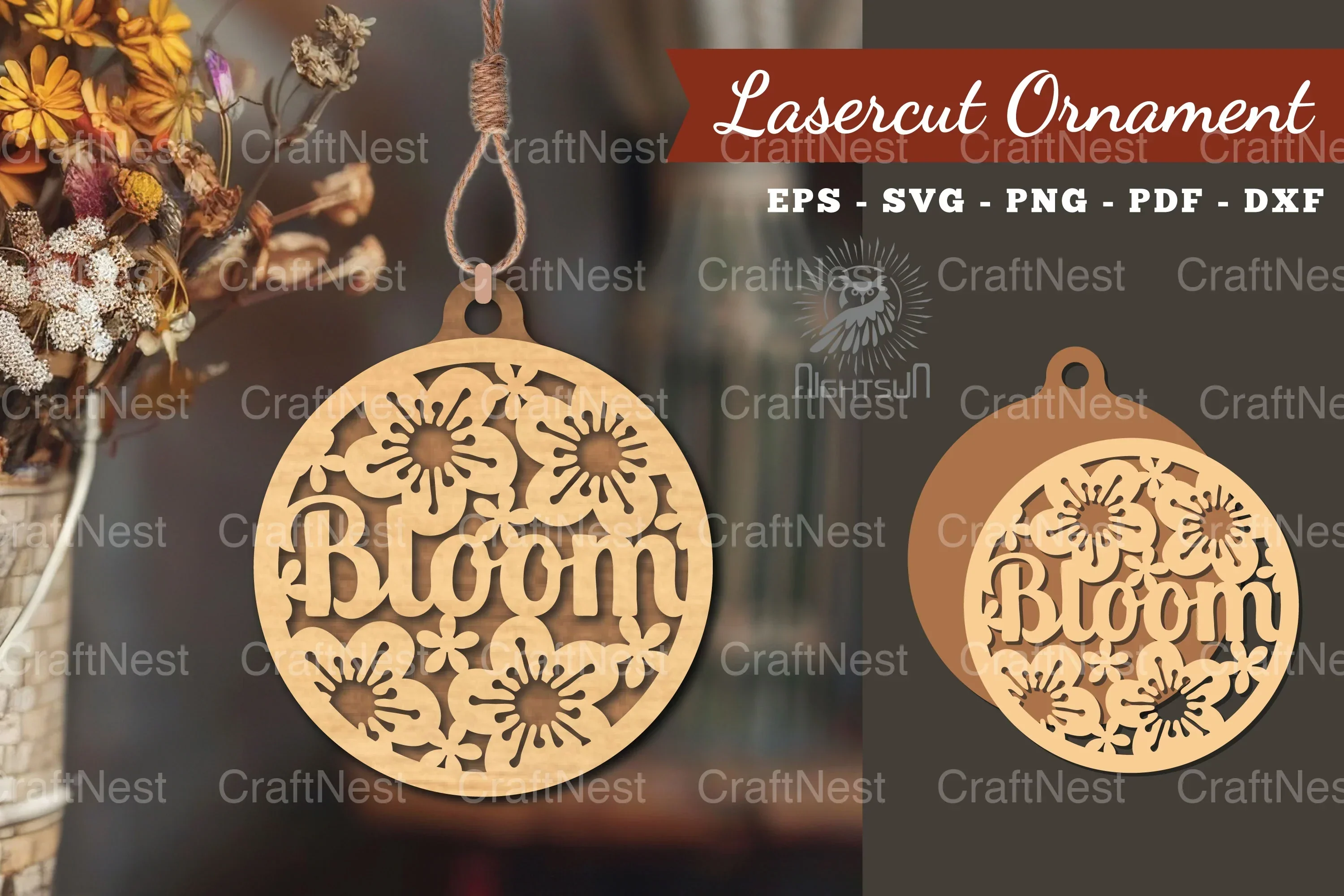 Bloom Laser Cut Ornament Clipart Bundle