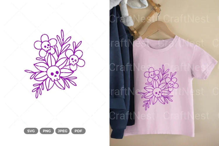 Blooming Skull Clipart Bundle