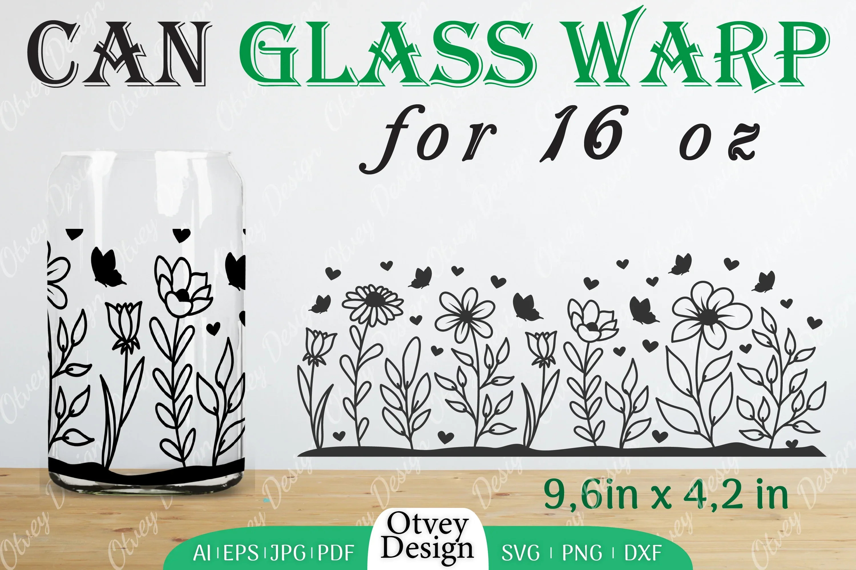 Blooming Wildflowers Can Glass 16 OZ SVG Bundle
