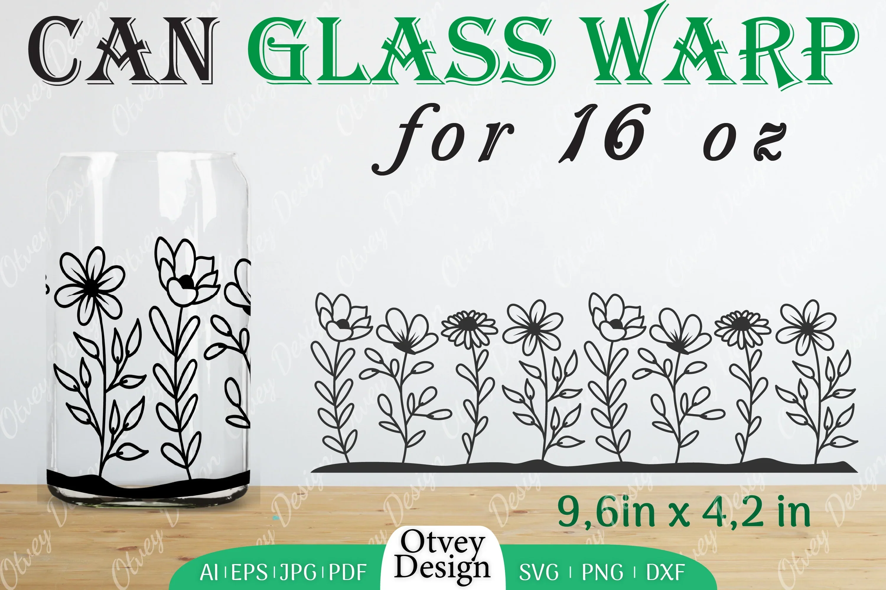 Blooming Wildflowers Can Glass 16 OZ SVG Bundle
