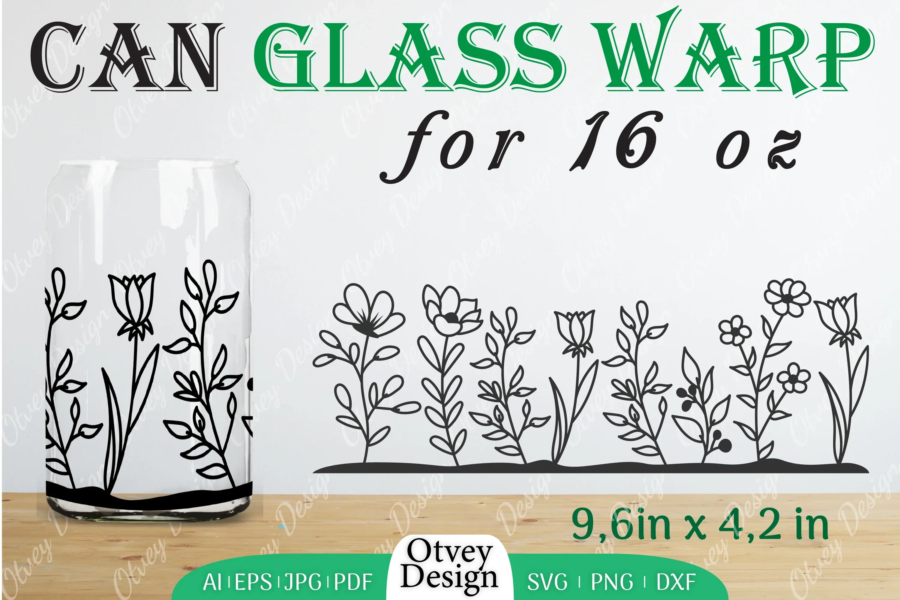Blooming Wildflowers Can Glass 16 OZ SVG Bundle