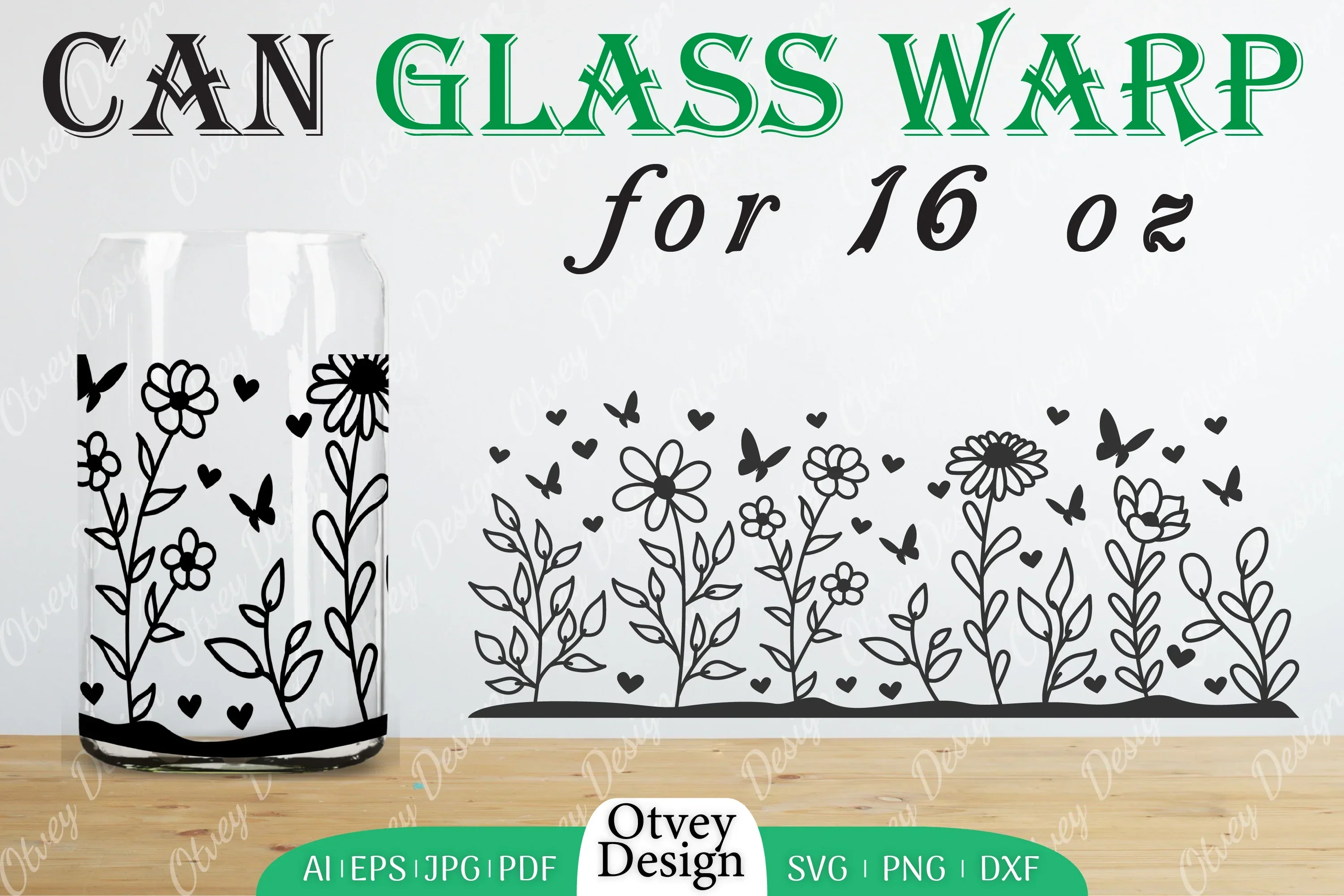 Blooming Wildflowers Can Glass 16 OZ SVG Bundle