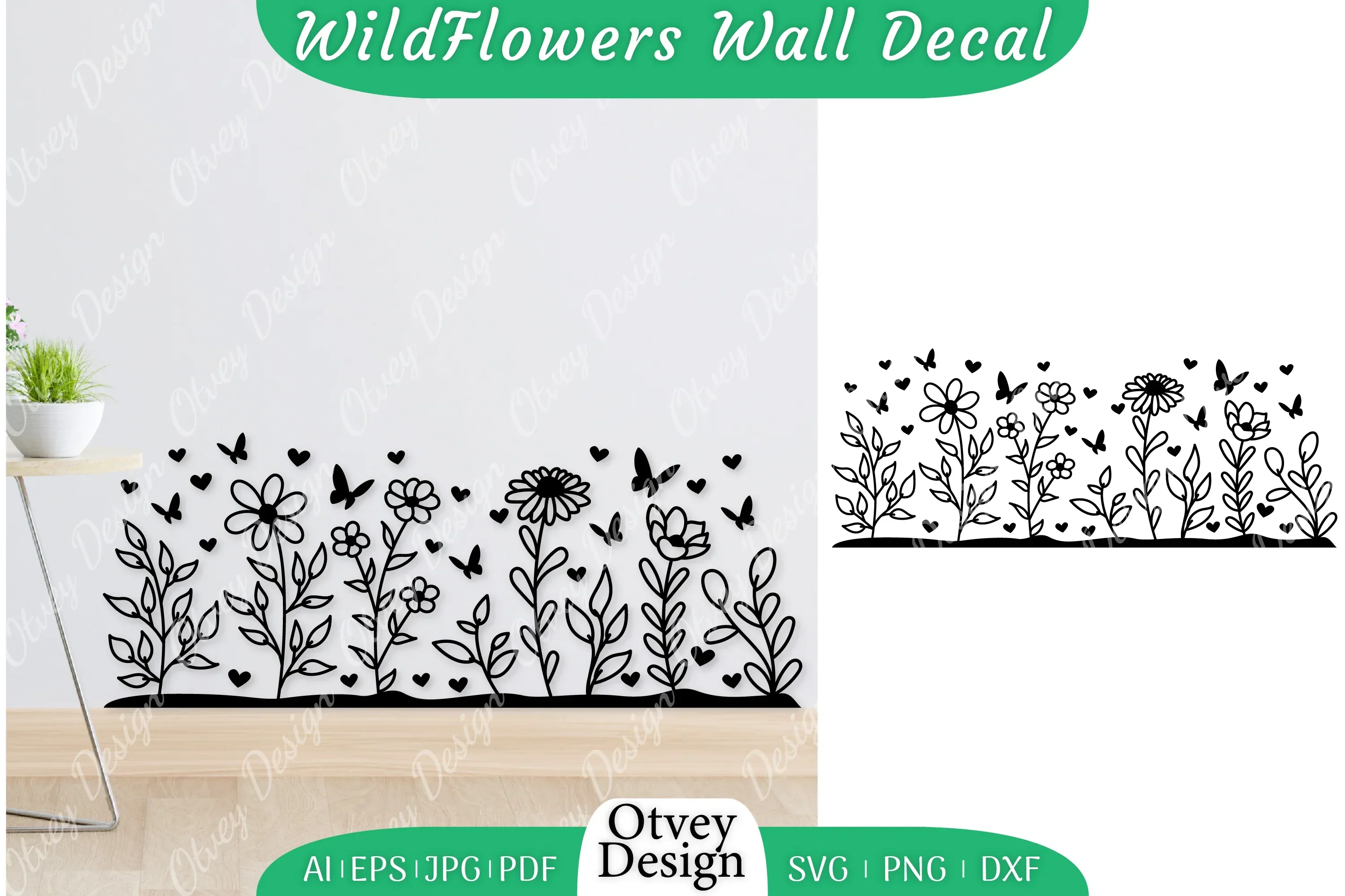 Blooming Wildflowers Wall Decal SVG Bundle
