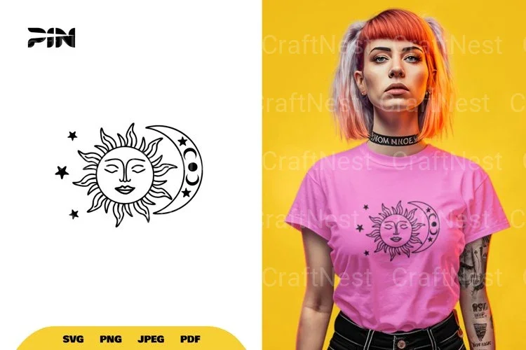 Boho Sun and Moon SVG Bundle