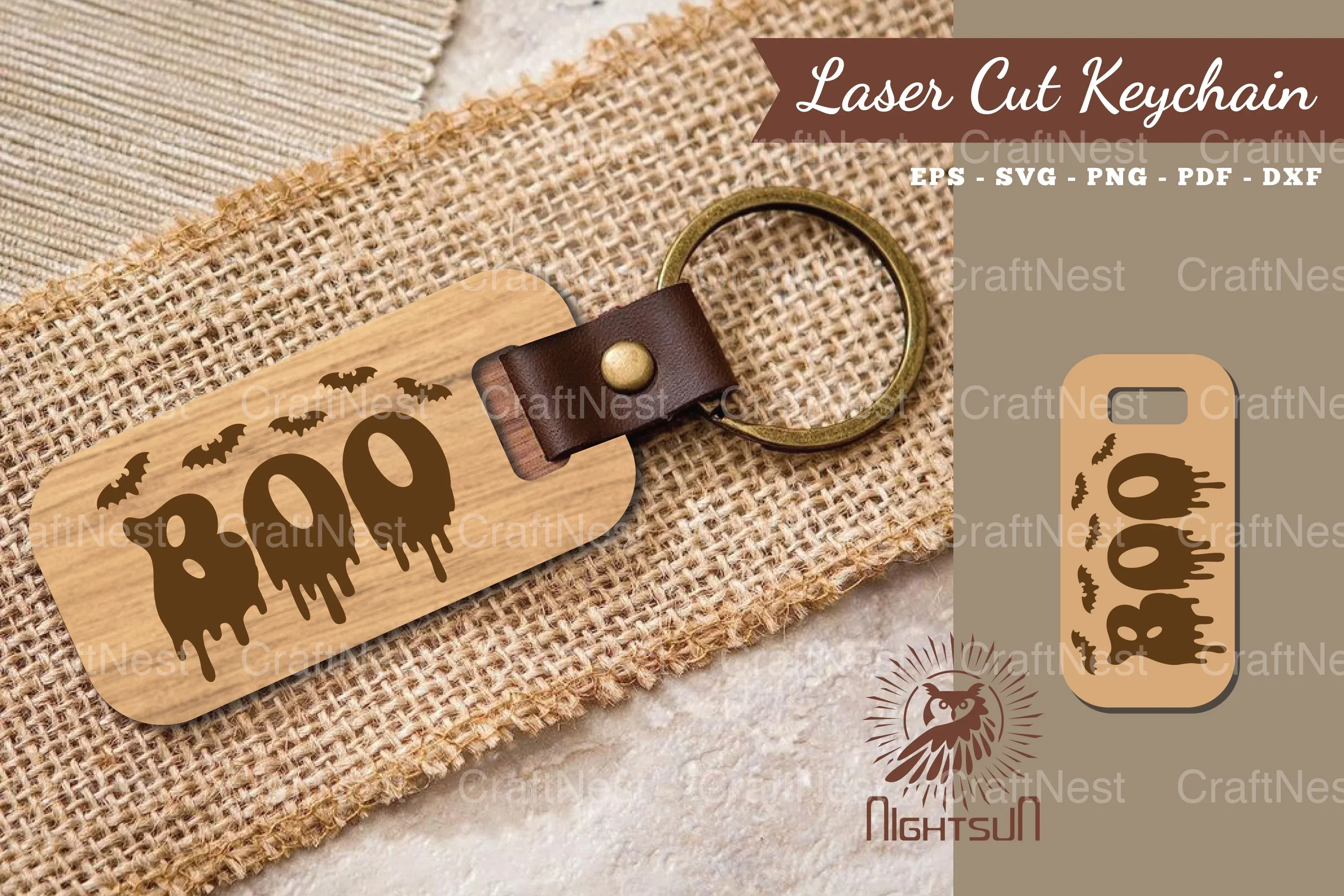 Boo Laser Cut Keychain Clipart Bundle
