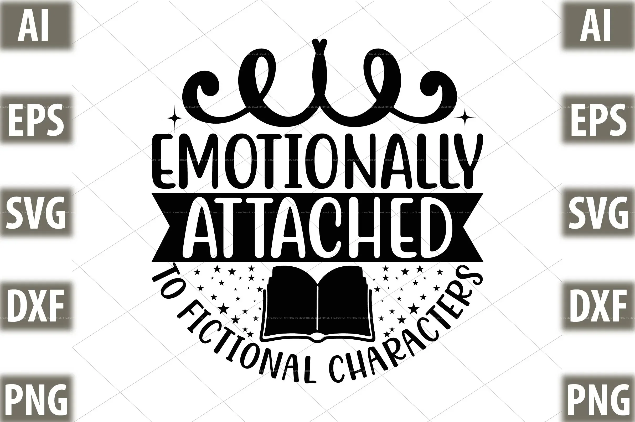 Book Lover SVG Design Bundle - Image 11