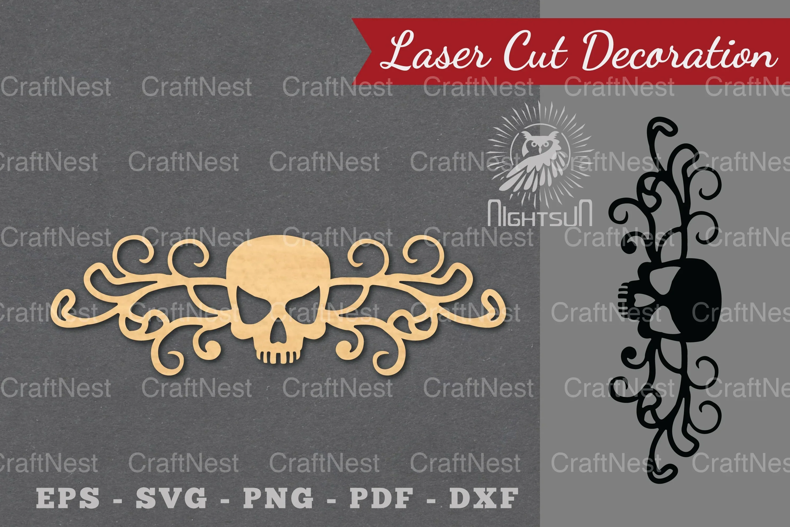 Border Skull Laser Cut Decoration Clipart
