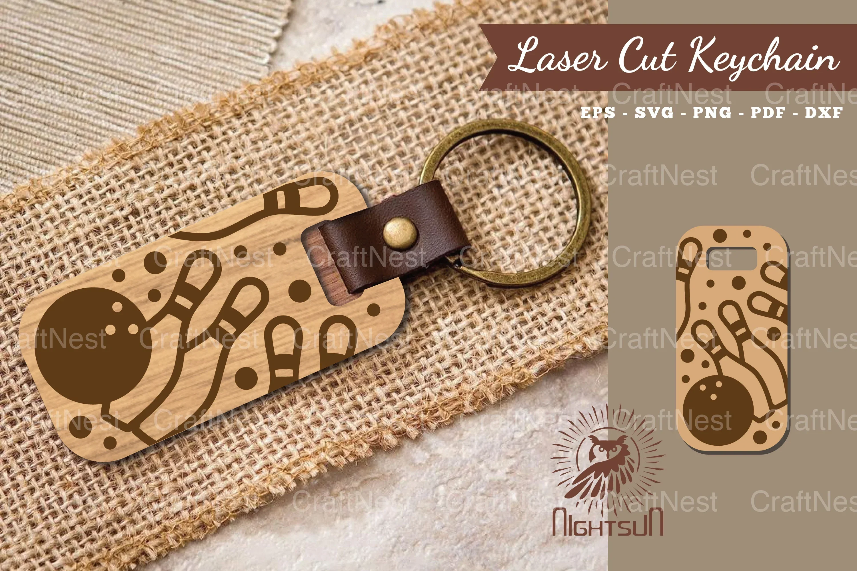 Bowling Laser Cut Keychain Clipart Bundle