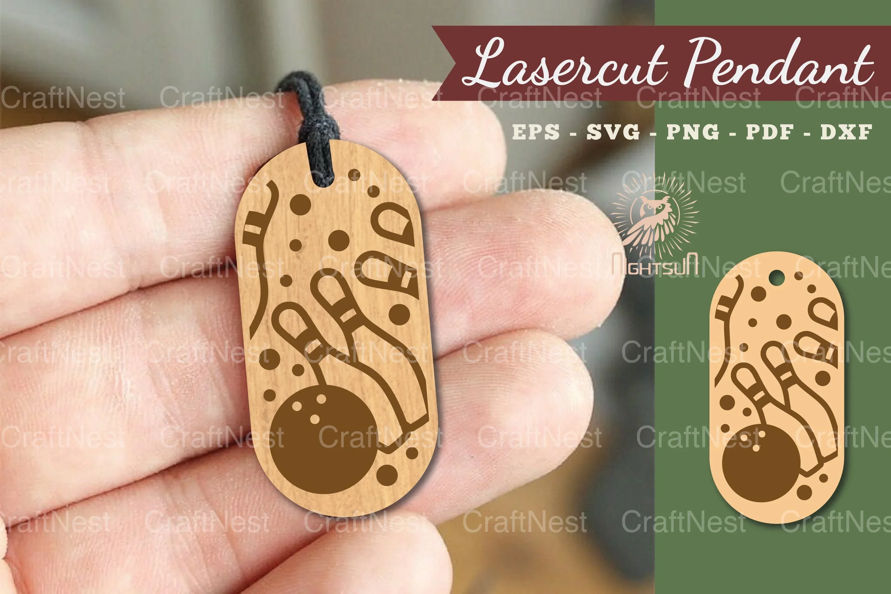 Bowling Lasercut Pendant Design Bundle