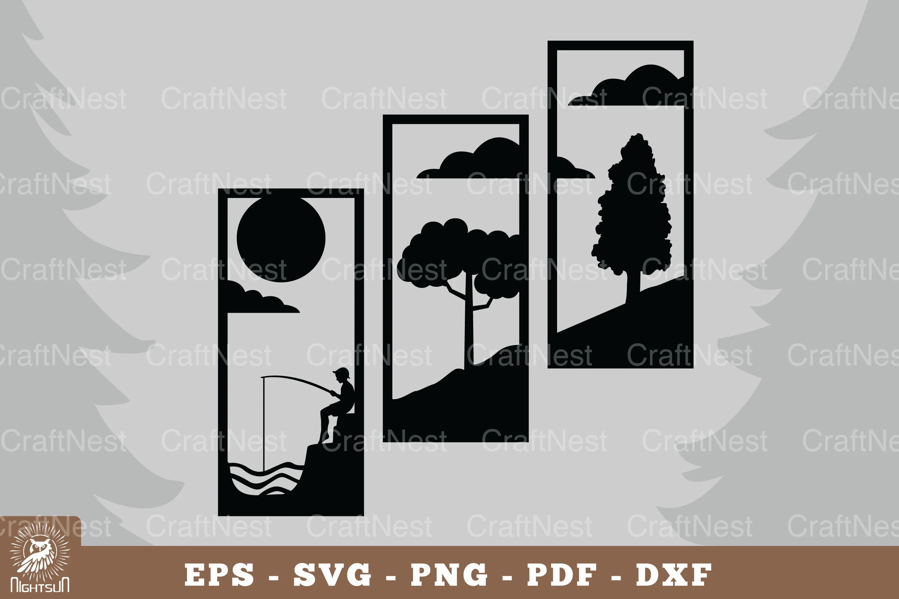 Boy Fishing Home Decor Clipart Bundle