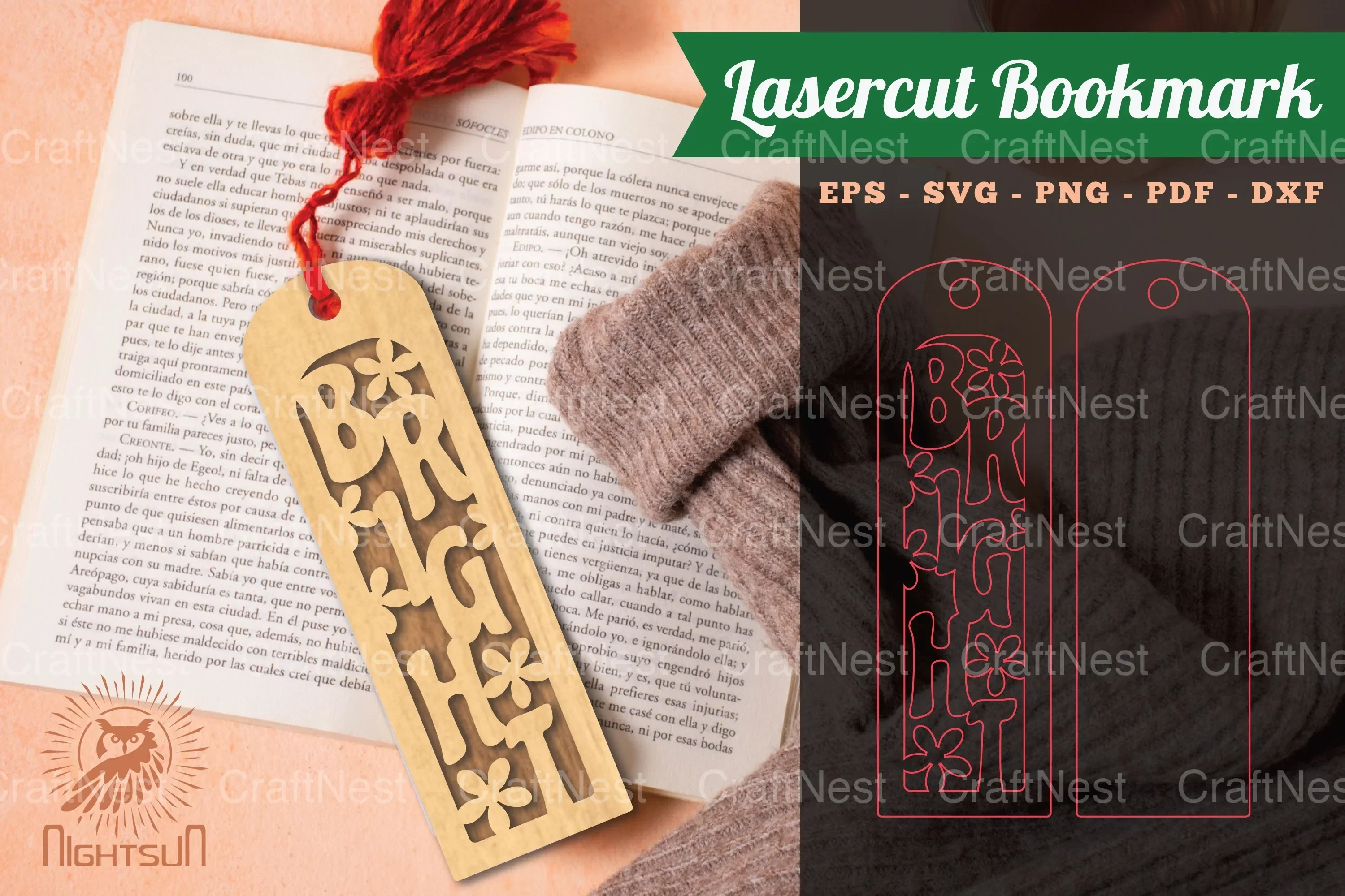 Bright Laser Cut Bookmarks Clipart Bundle