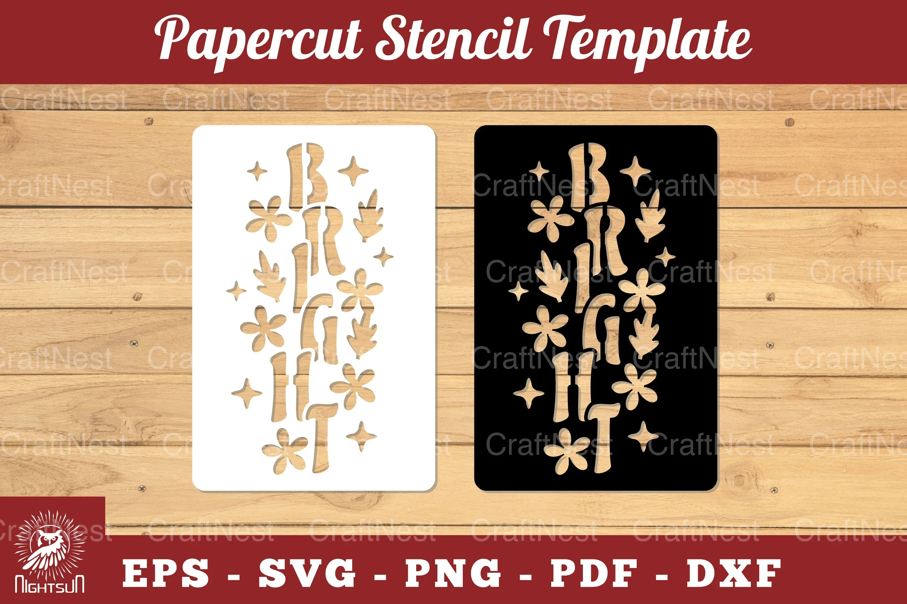 Bright Papercut Stencil Clipart Bundle