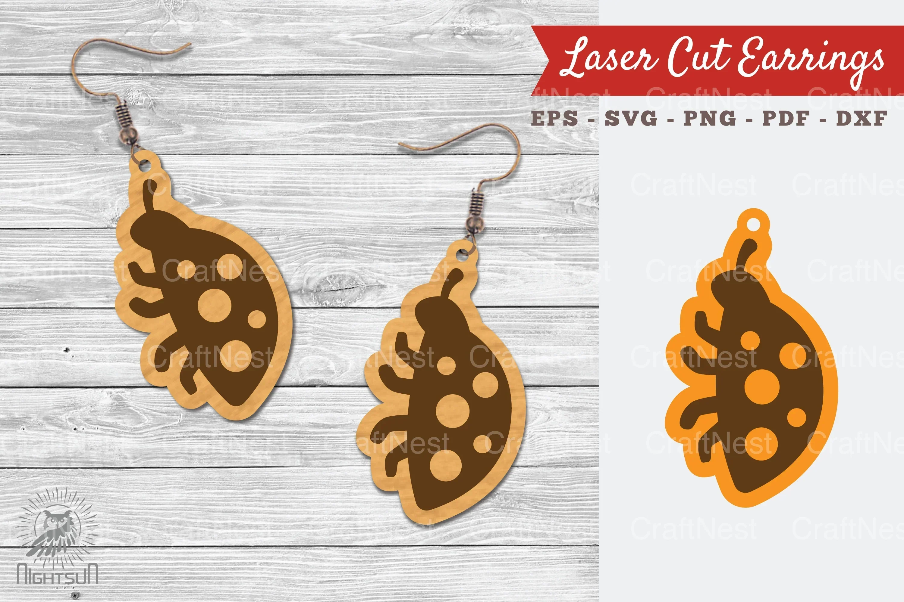 Bug Laser Cut Earrings Design Bundle