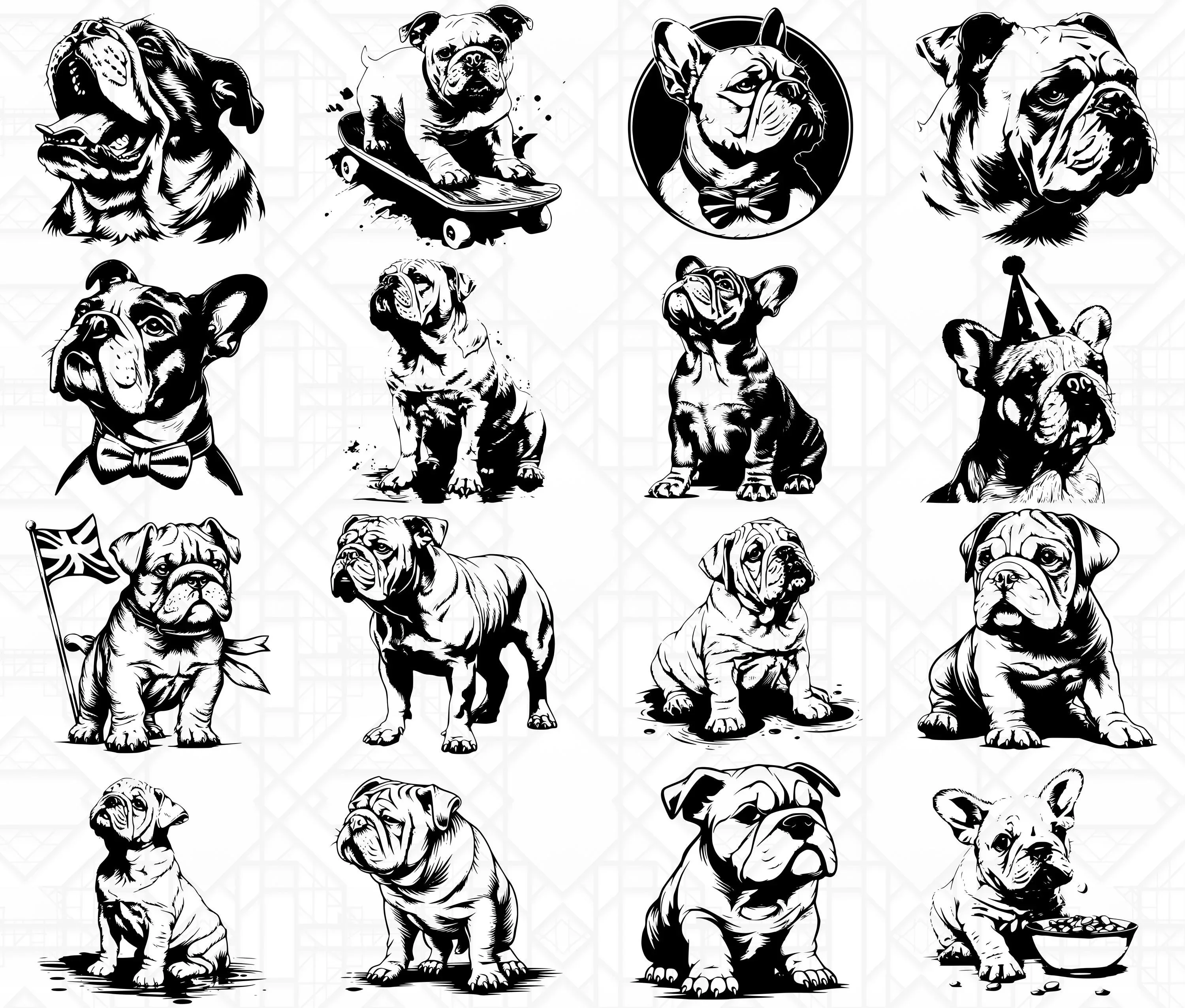 Bulldog Dog SVG Bundle - Image 5