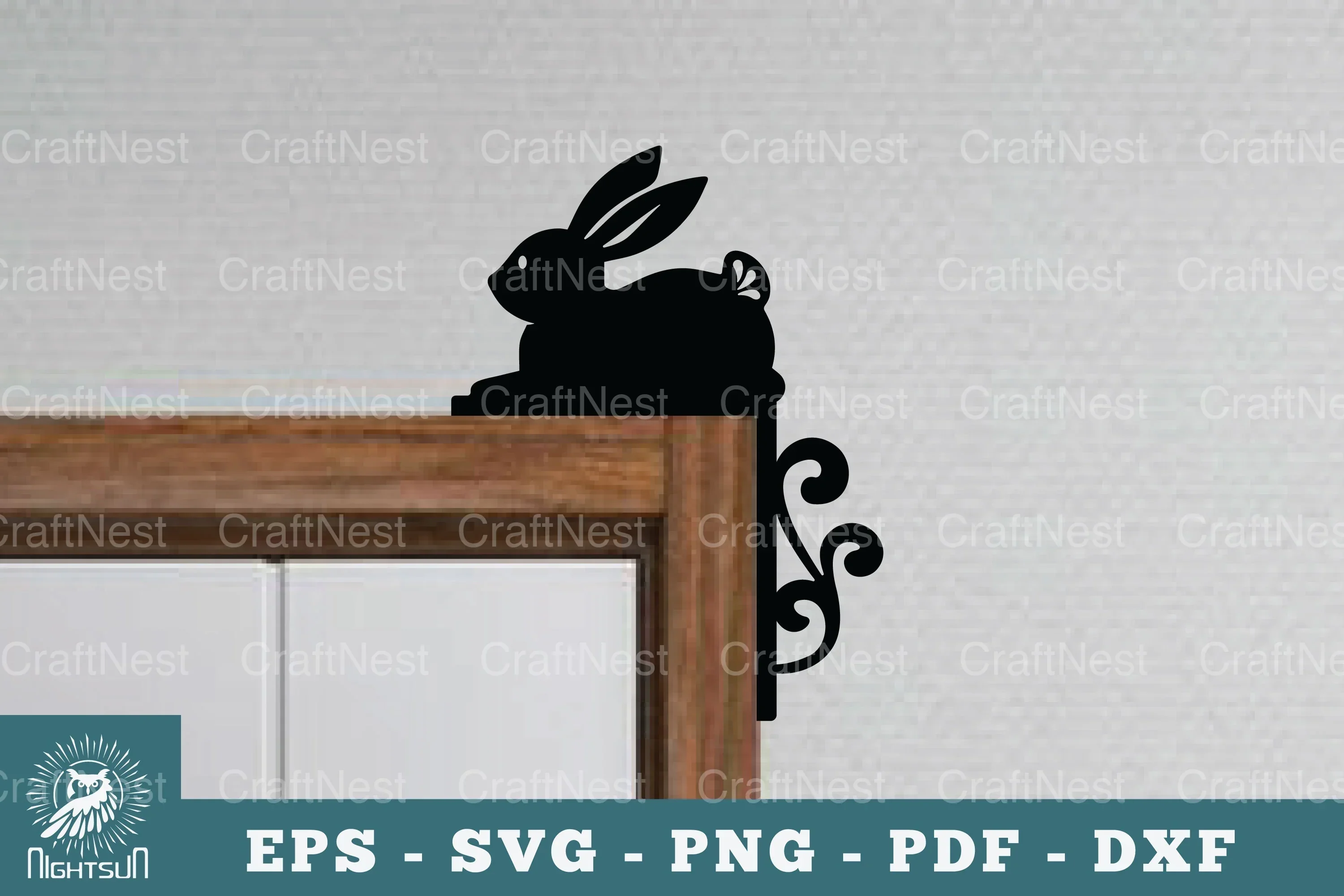 Bunny Door Corner Lasercut SVG Bundle