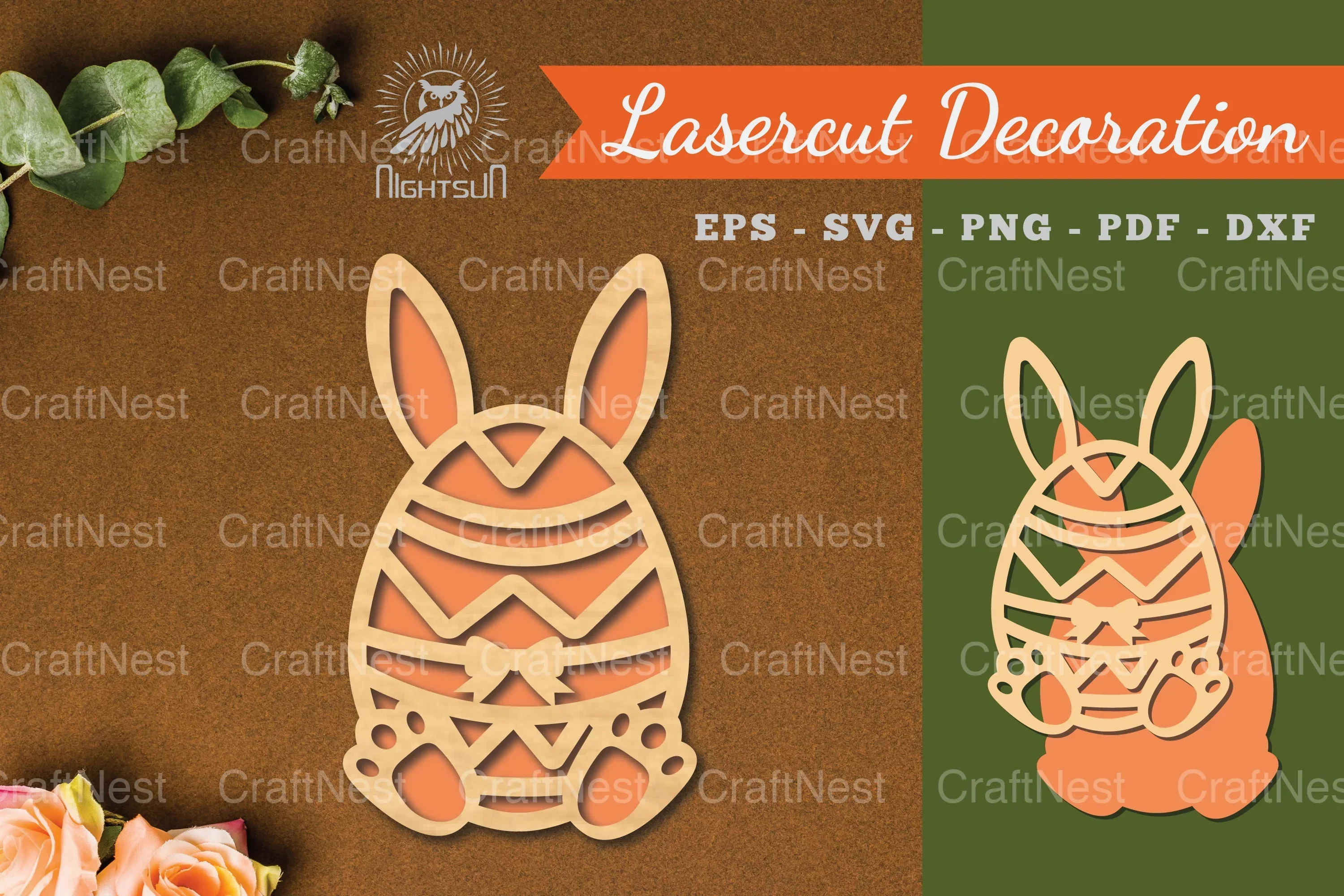 Bunny Egg Laser Cut Decoration Clipart Bundle