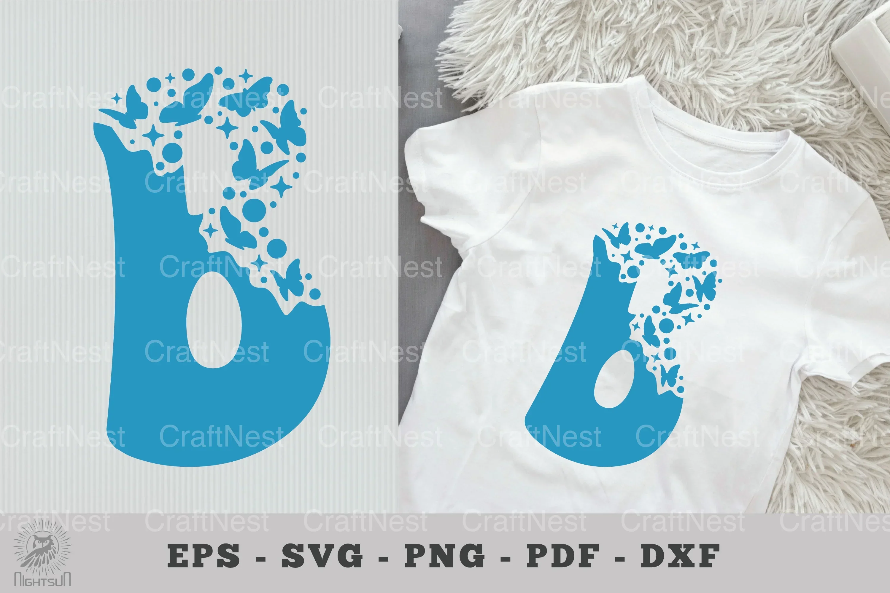 Butterfly Alphabet Letter B Clipart Bundle