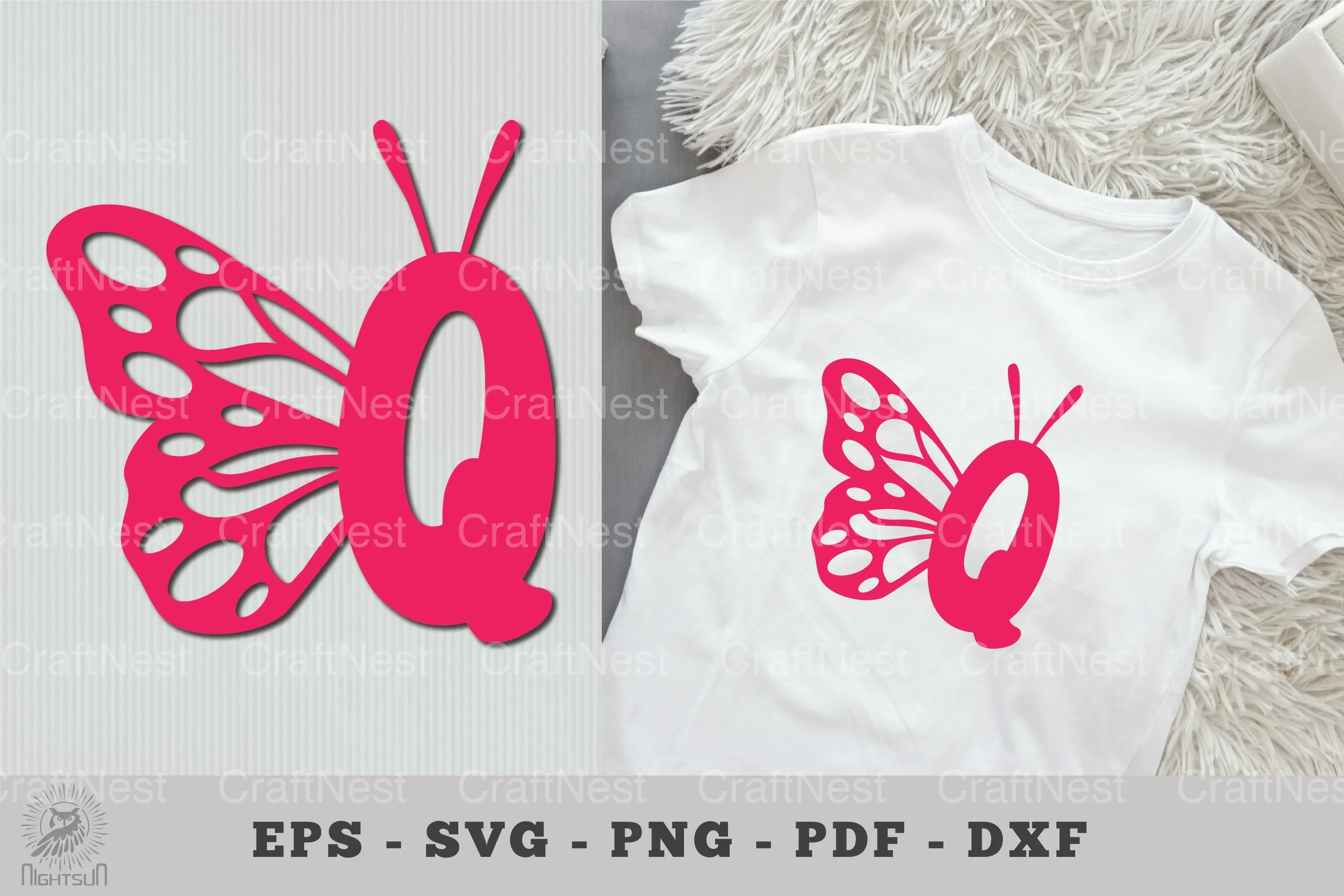Butterfly Alphabet Letter Q Clipart Bundle