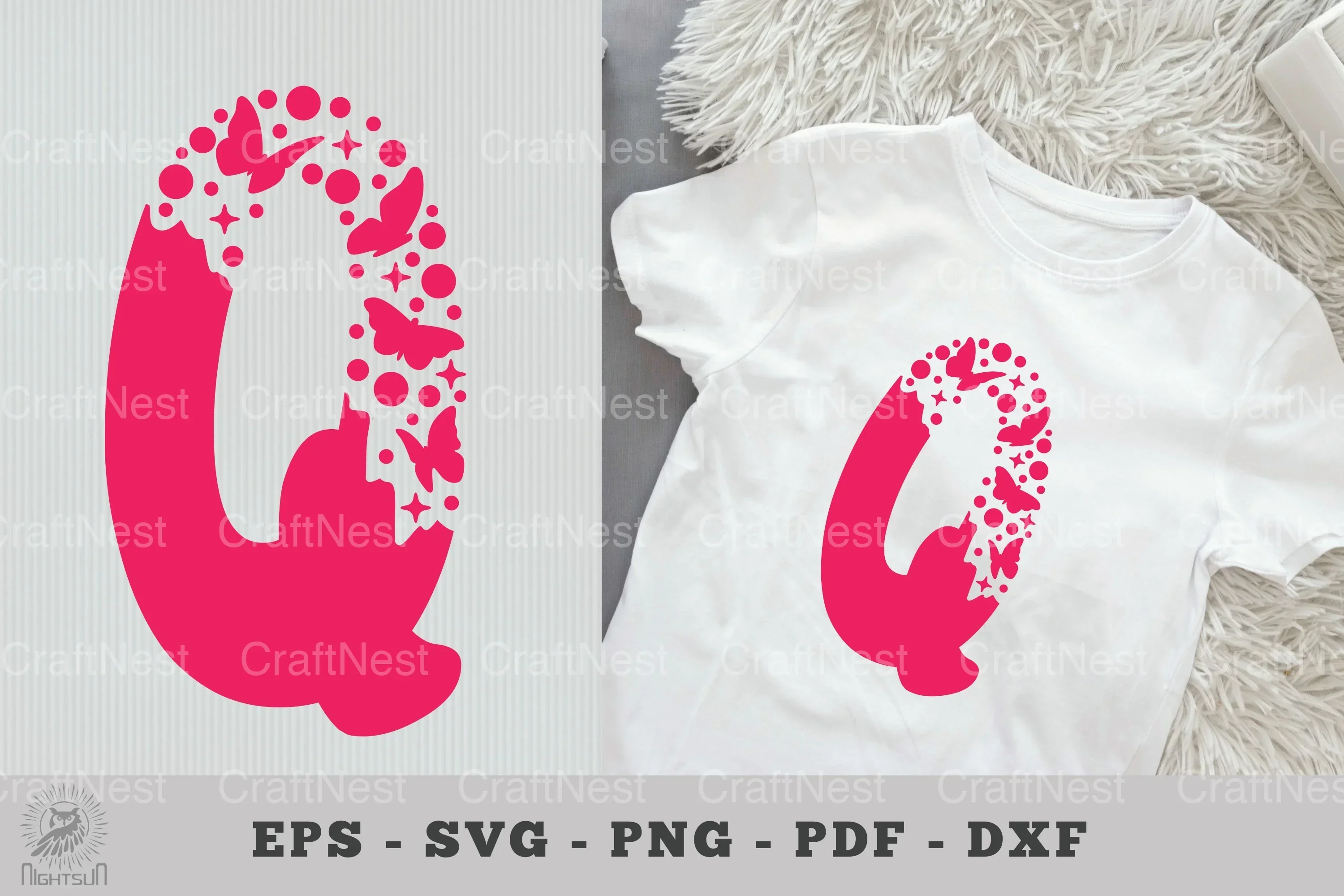 Butterfly Alphabet Letter Q Clipart Bundle