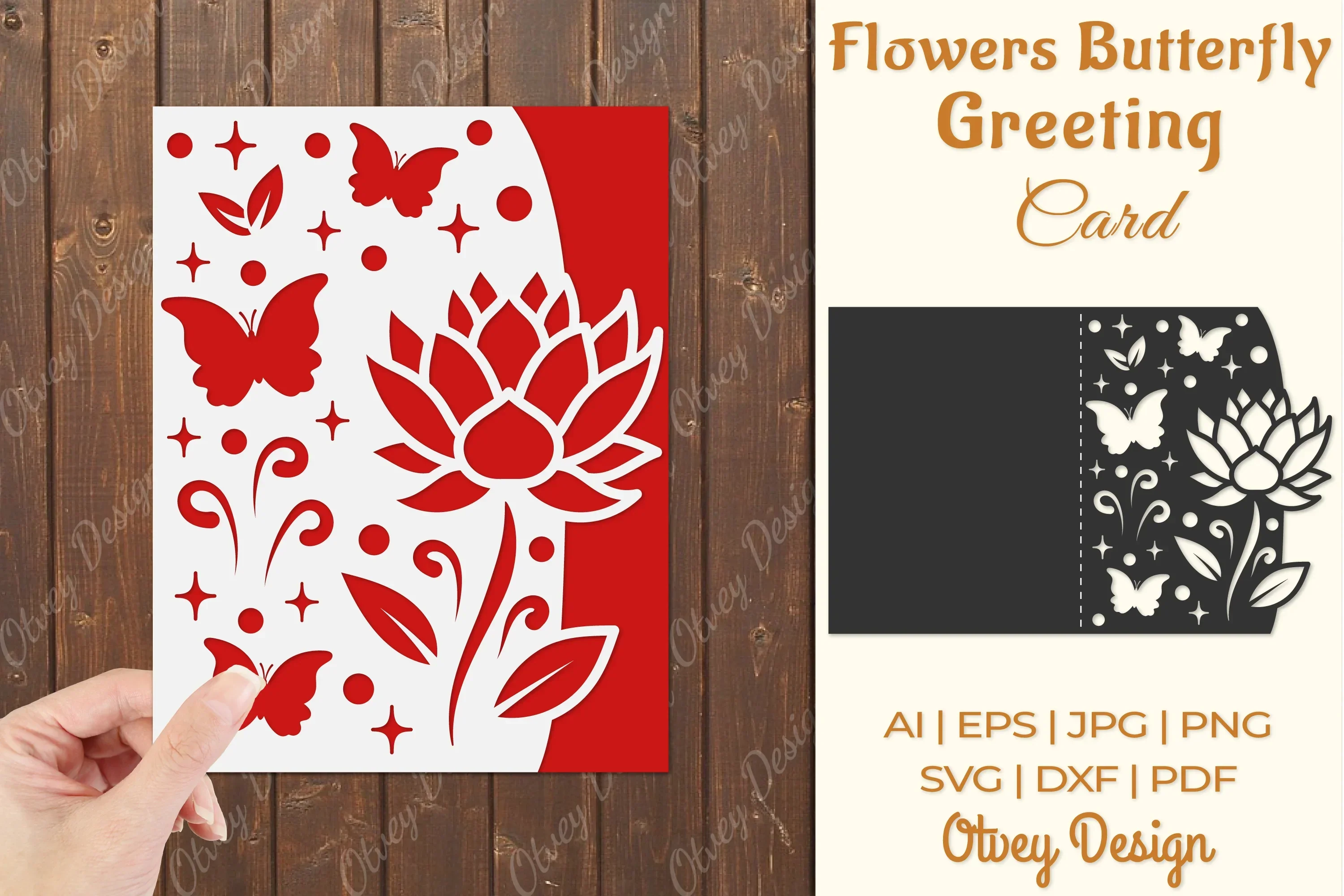 Butterfly and Flowers Card Cover Paper Cut SVG Bundle