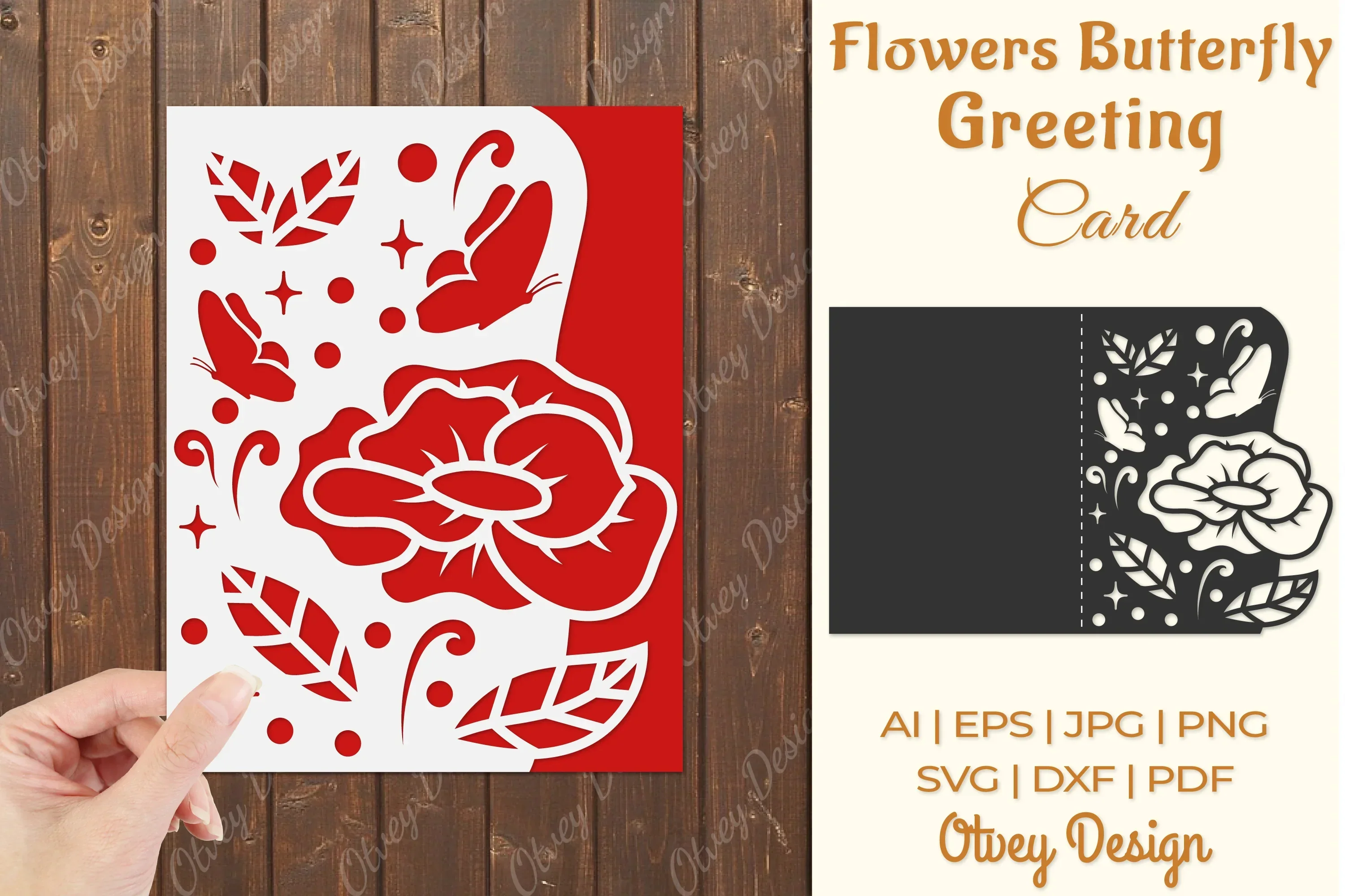 Butterfly and Flowers Card Cover Paper Cut SVG Bundle