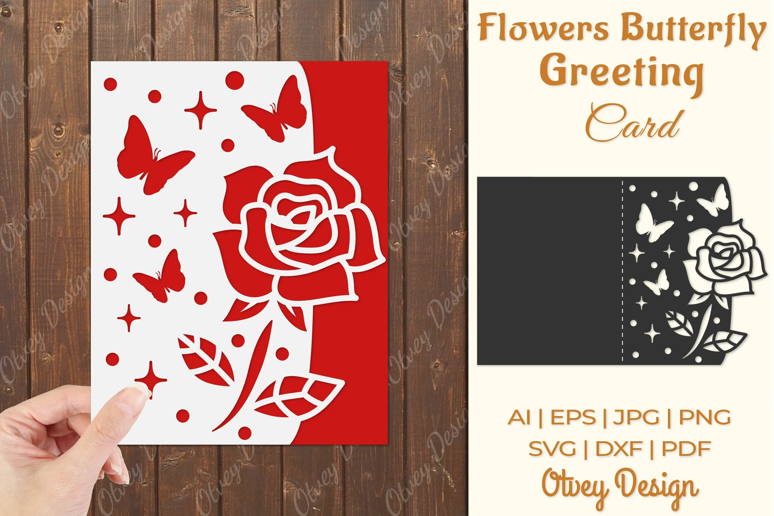 Butterfly and Flowers Card Cover Paper Cut SVG Bundle